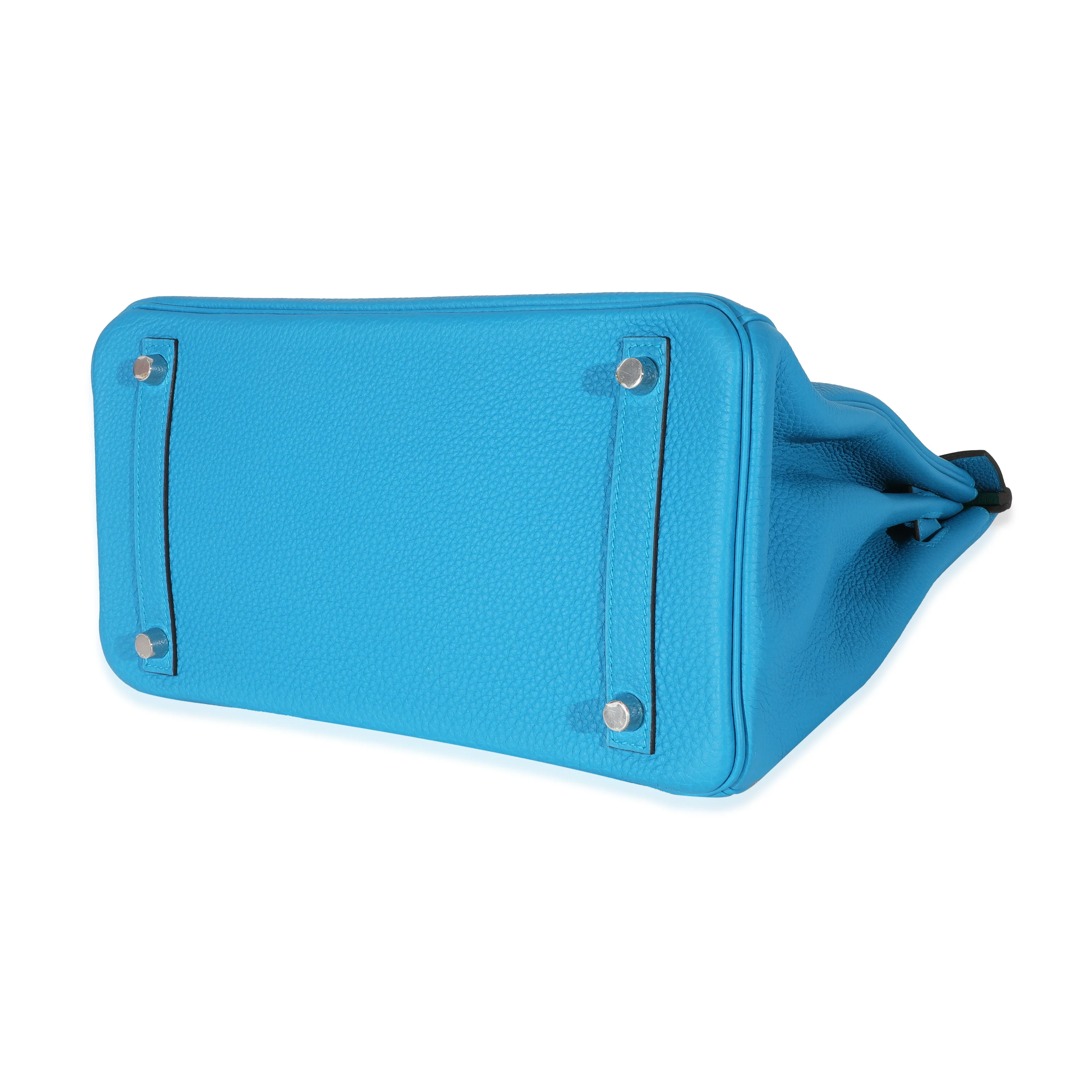 Hermès Bleu Zanzibar Malachite Togo Verso Birkin 30 PHW - Image 6