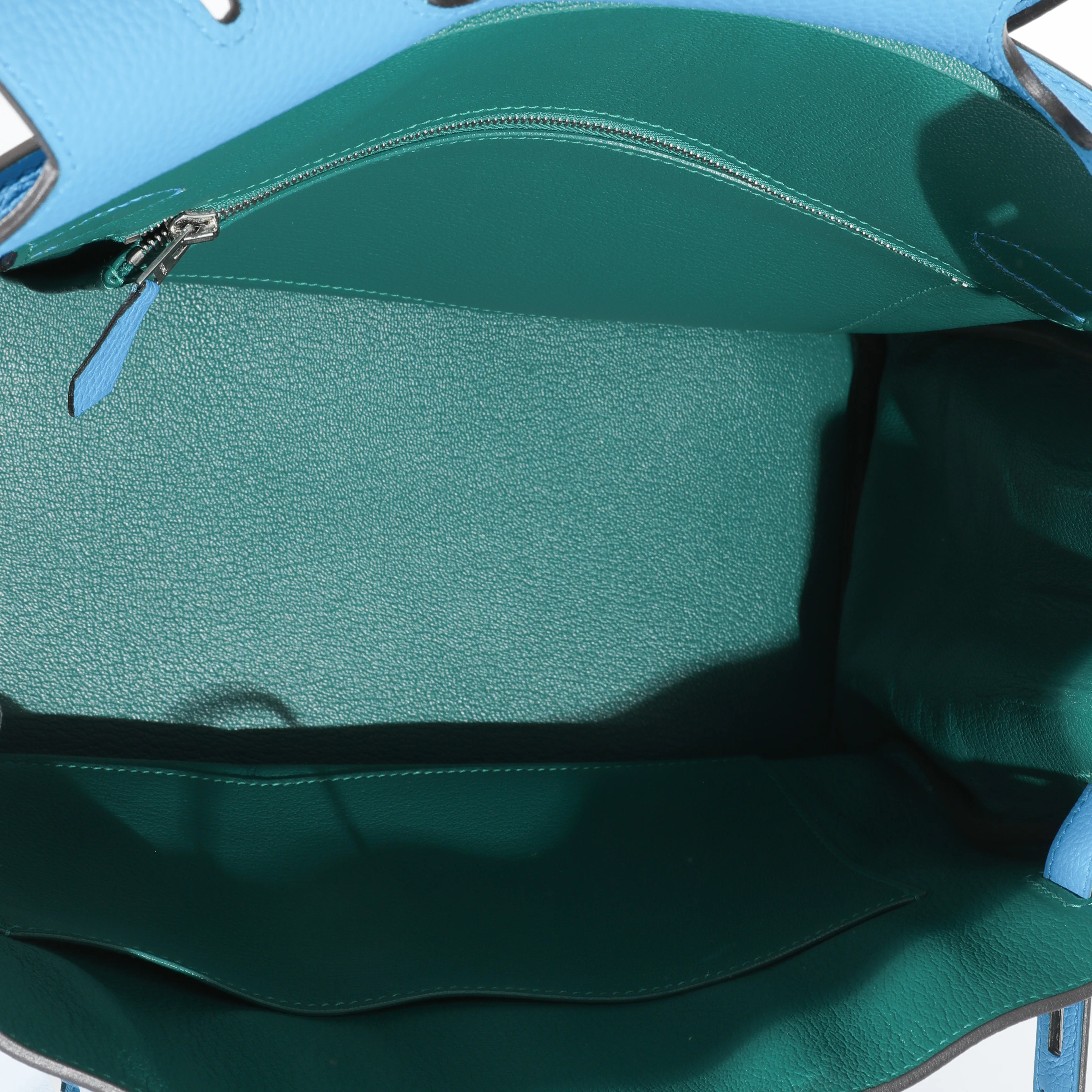 Hermès Bleu Zanzibar Malachite Togo Verso Birkin 30 PHW - Image 7
