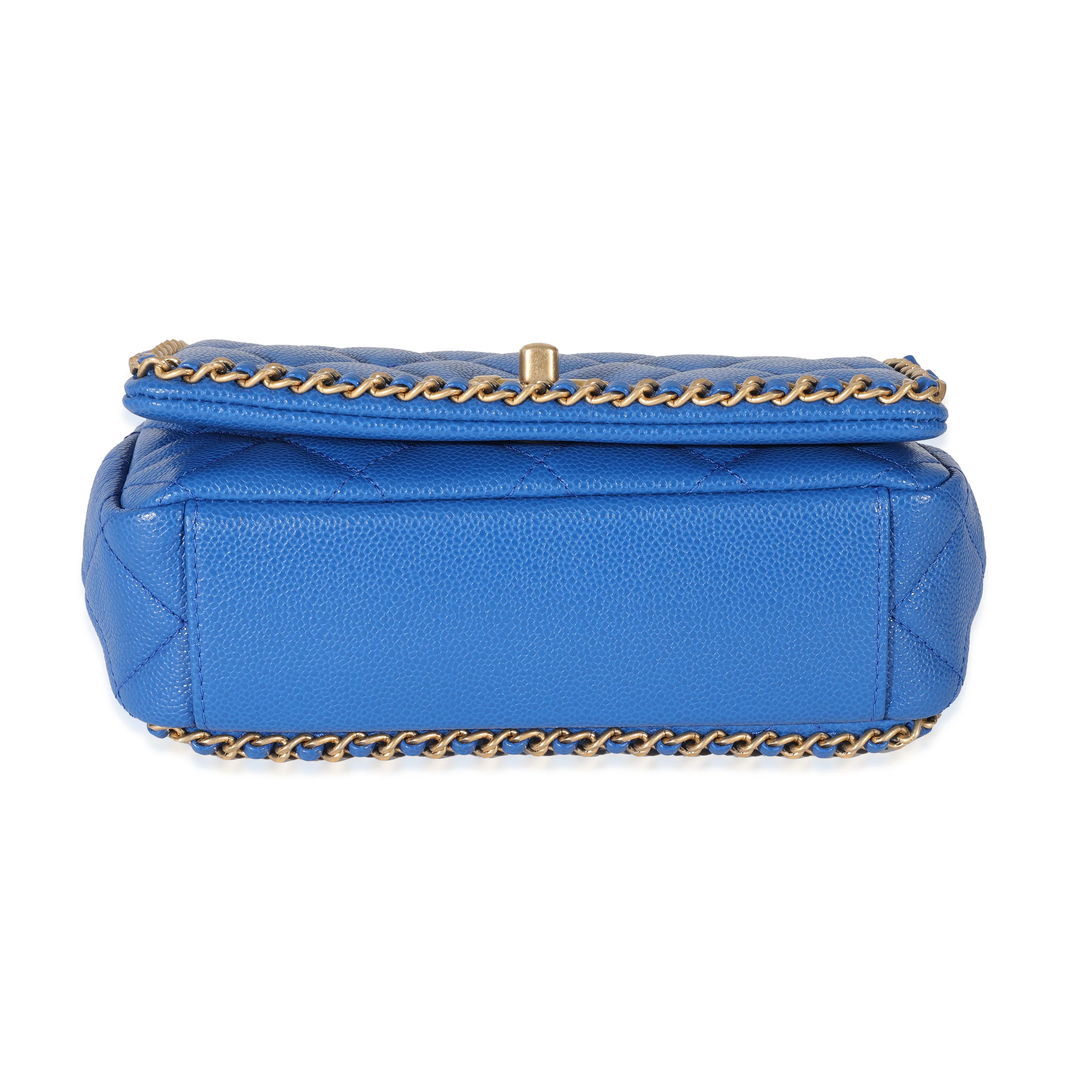 Chanel 22B Dark Blue Caviar Chain Around Flap Bag - Image 6