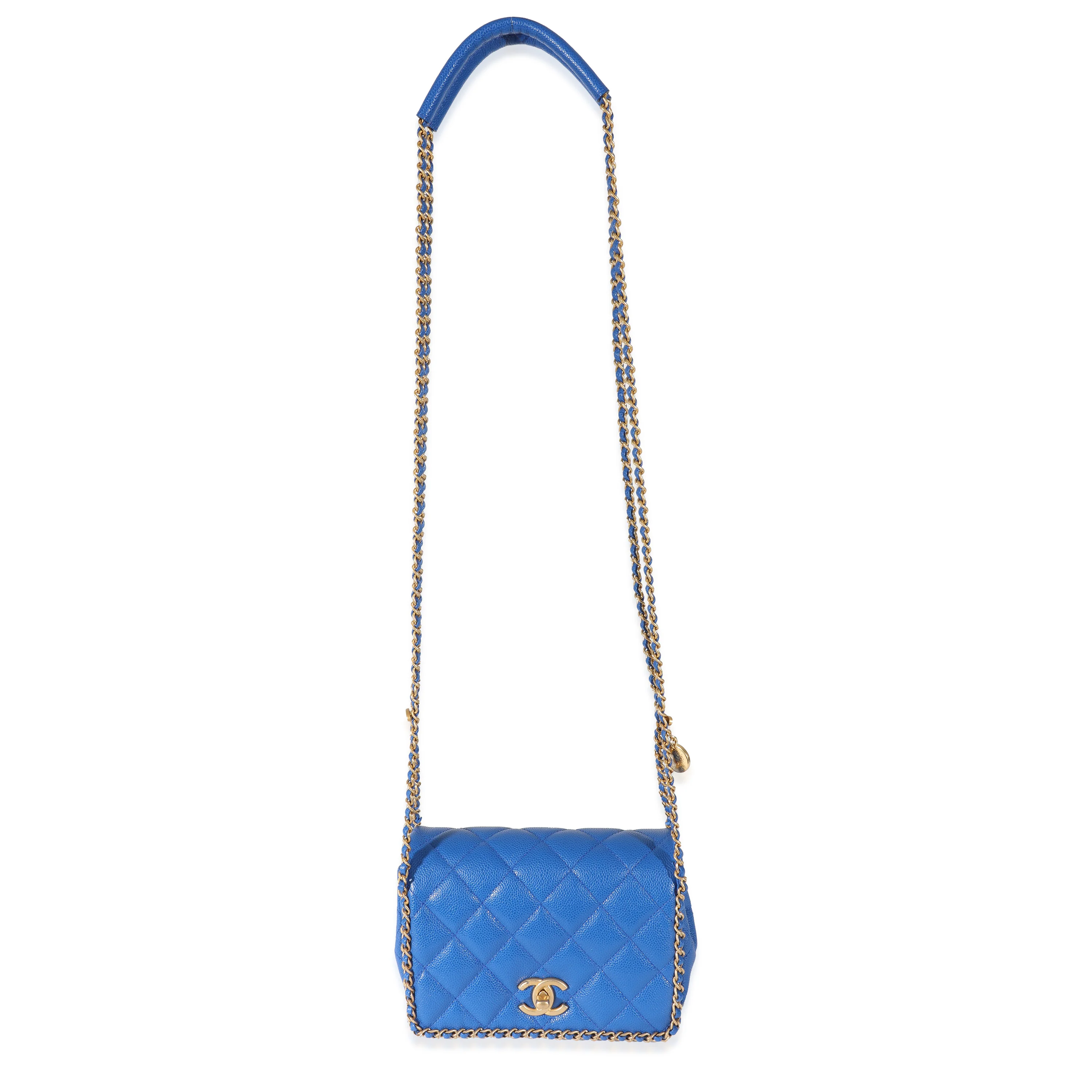 Chanel 22B Dark Blue Caviar Chain Around Flap Bag - Image 7
