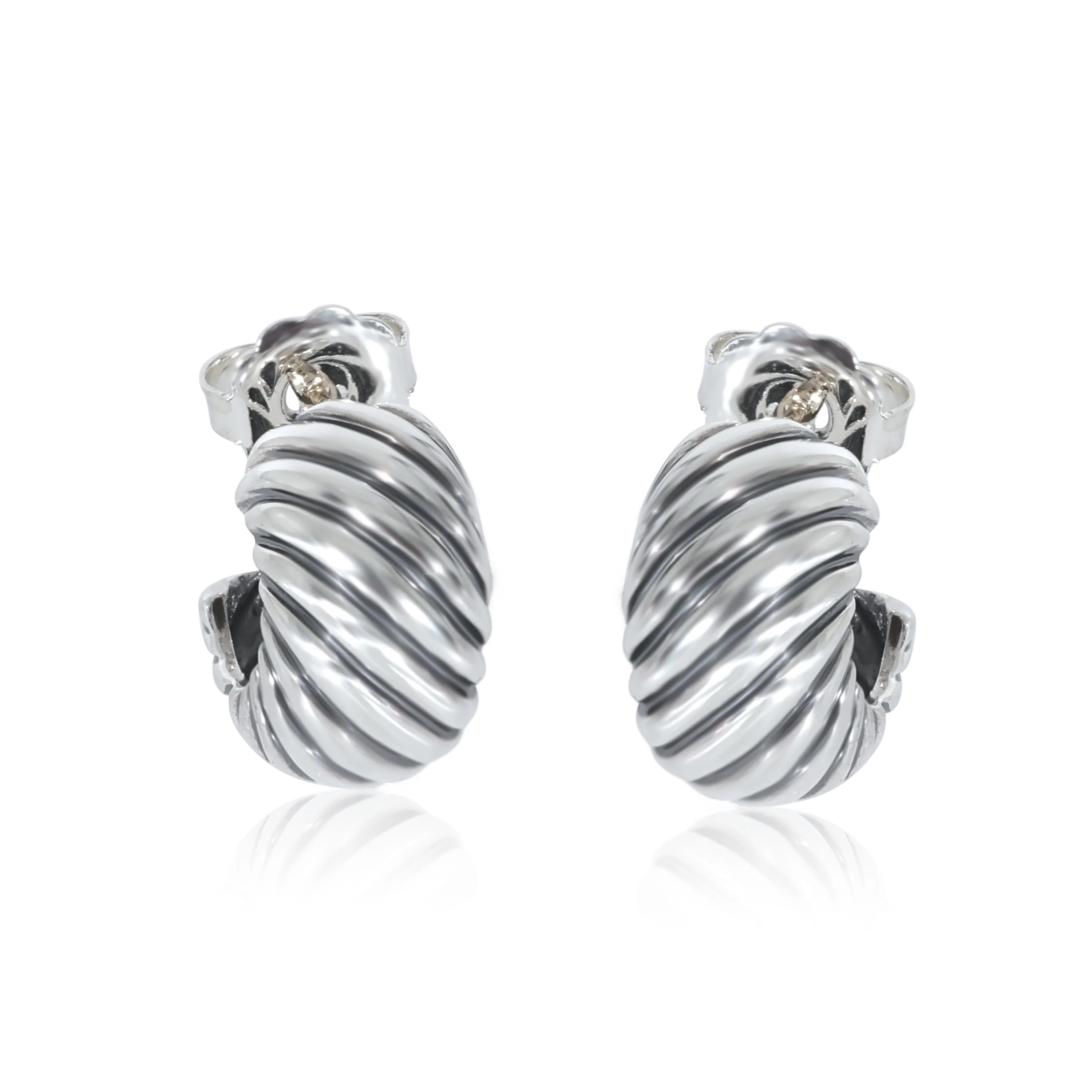 David Yurman Cable Collection Small Huggie Earrings in Sterling Silver