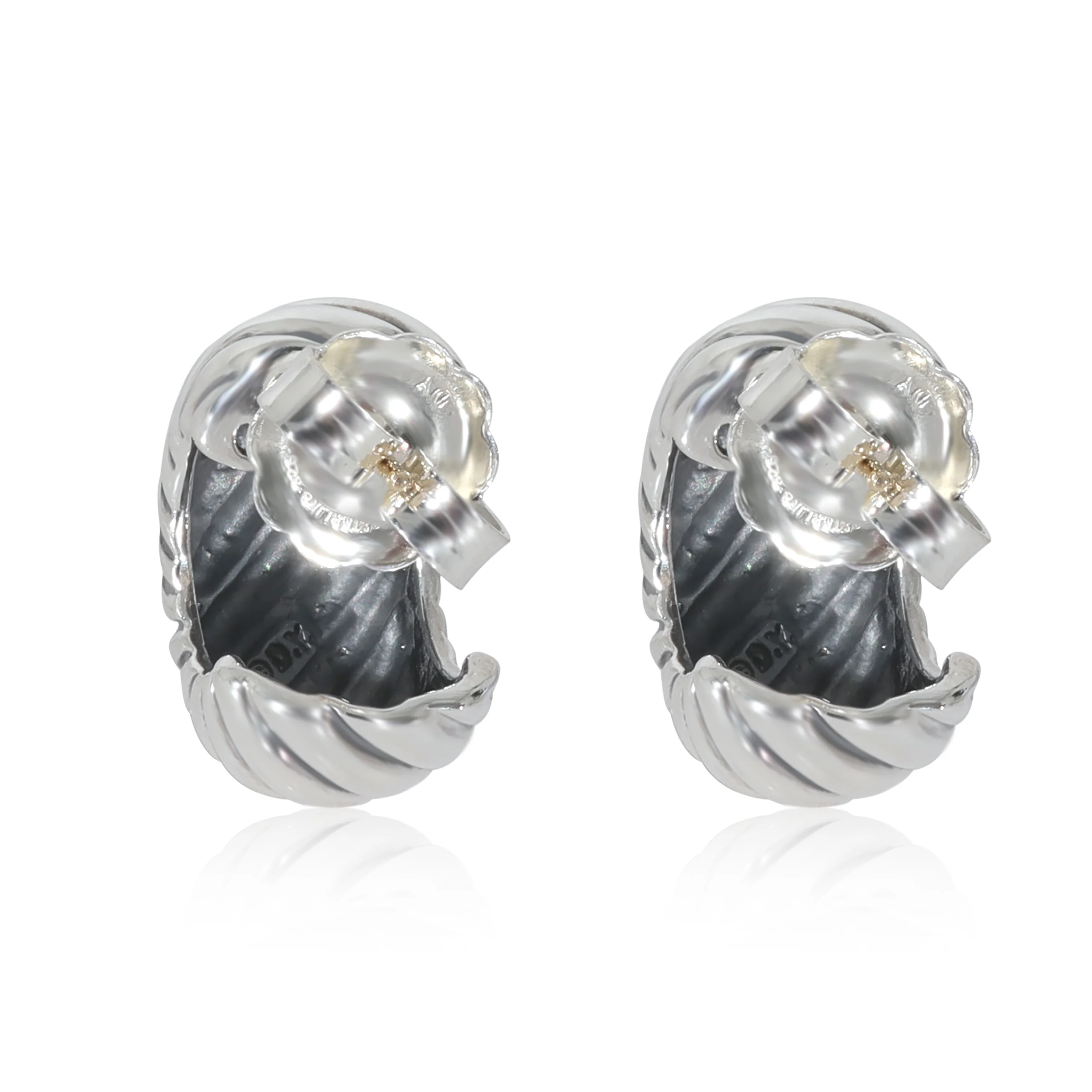 David Yurman Cable Collection Small Huggie Earrings in Sterling Silver - Image 3