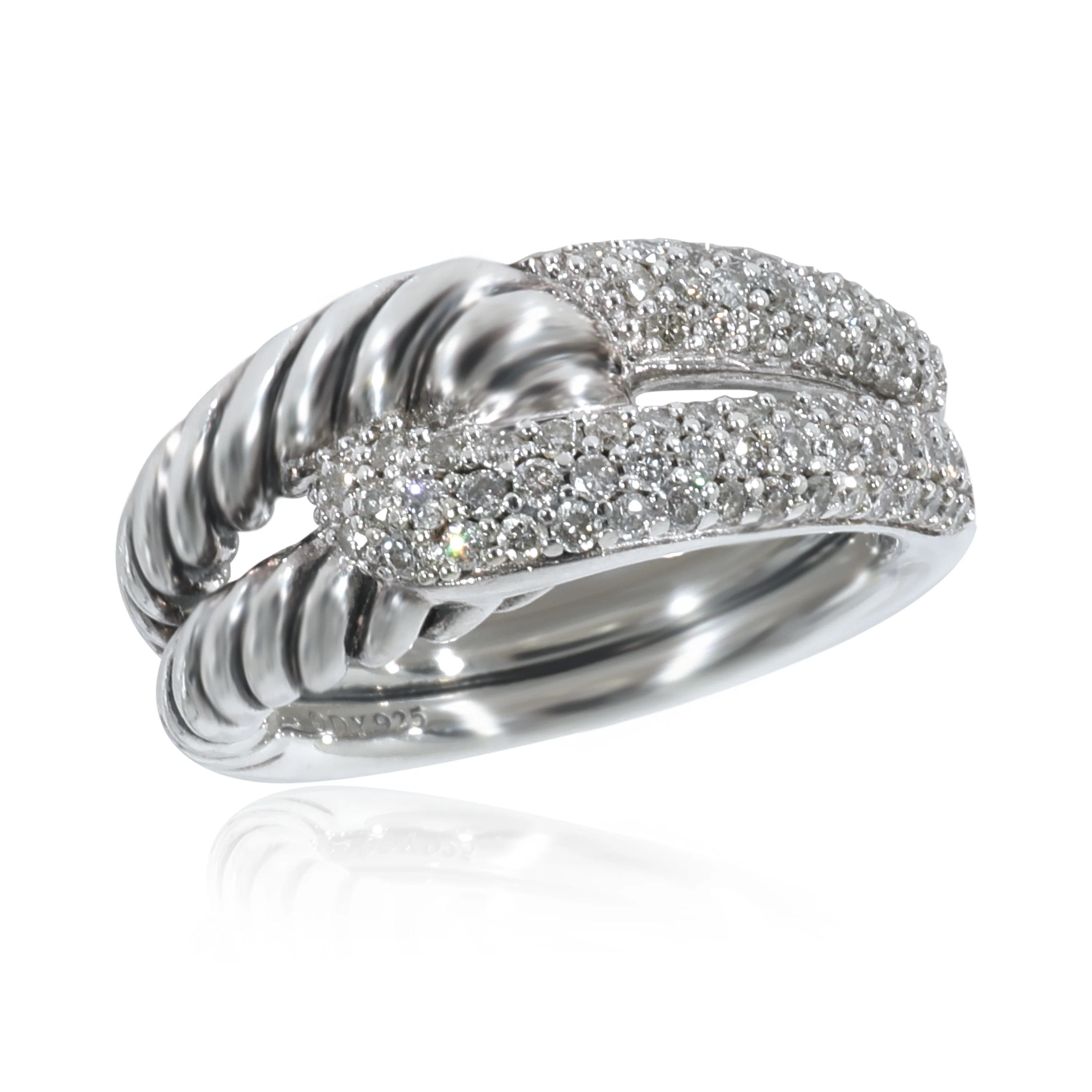 David Yurman Labyrinth Diamond Ring in Sterling Silver 0.44 CTW - Image 5