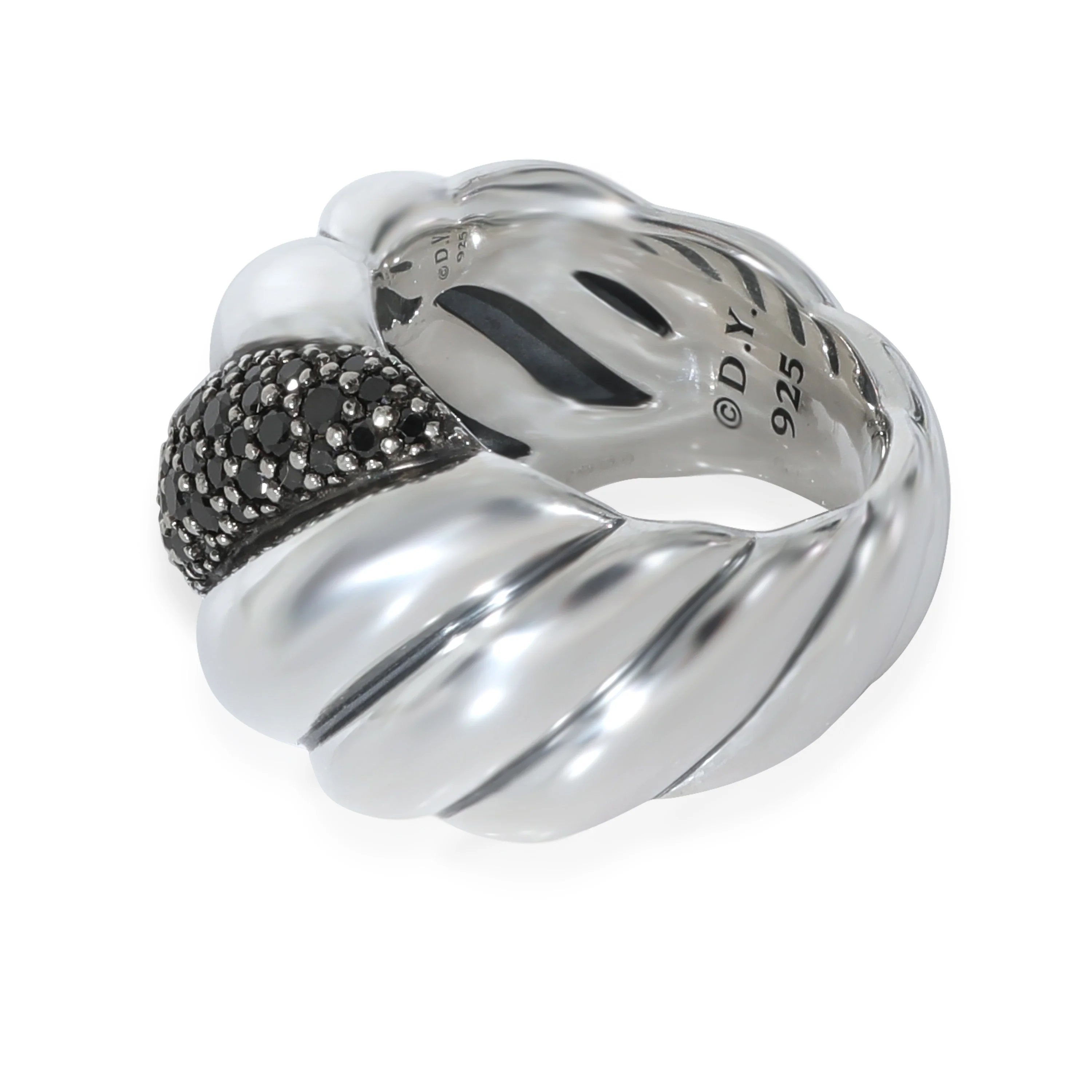 Hampton Cable Ring With Black Diamonds in Sterling Silver 0.84 CTW - Image 2