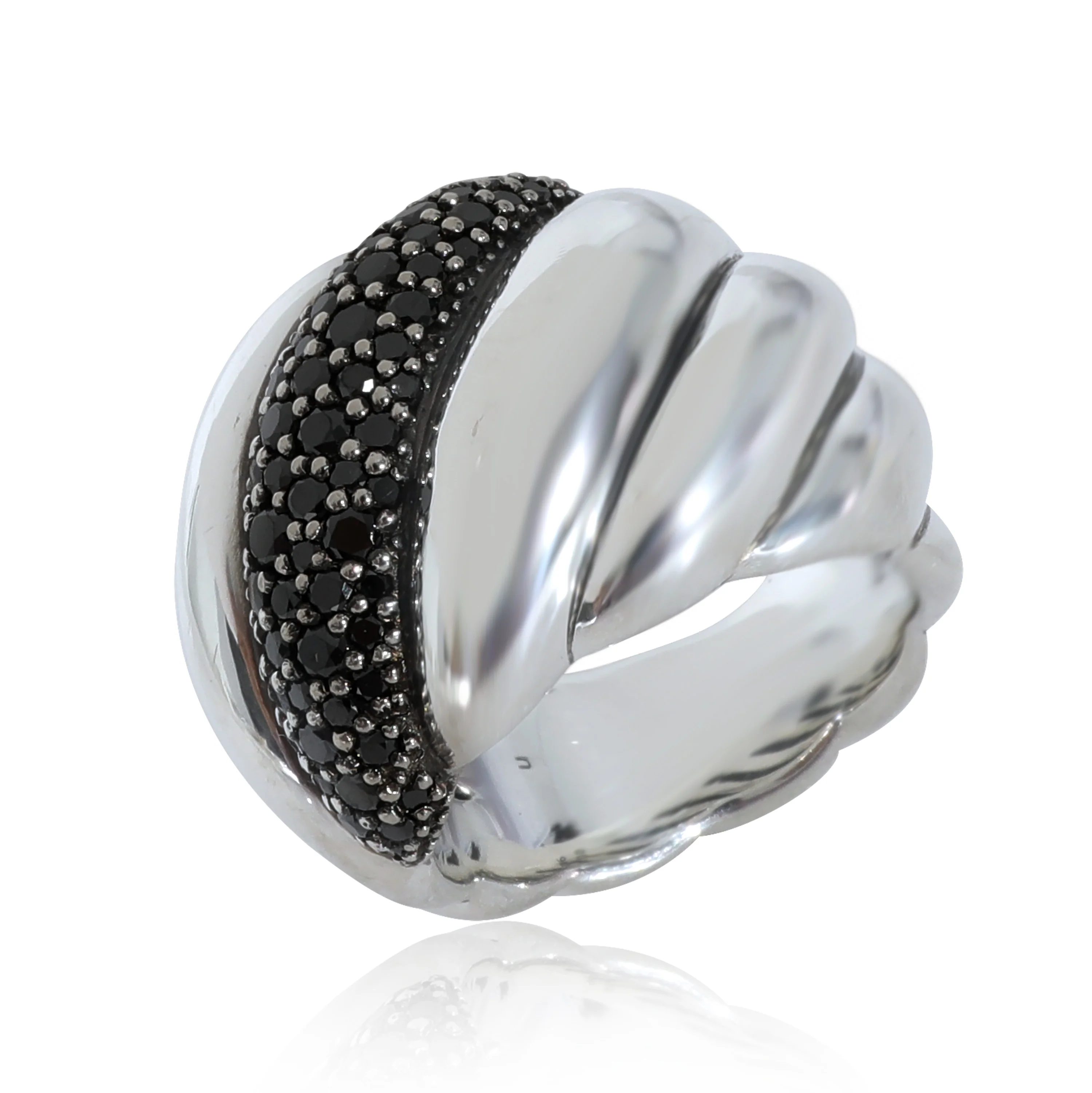 Hampton Cable Ring With Black Diamonds in Sterling Silver 0.84 CTW - Image 5