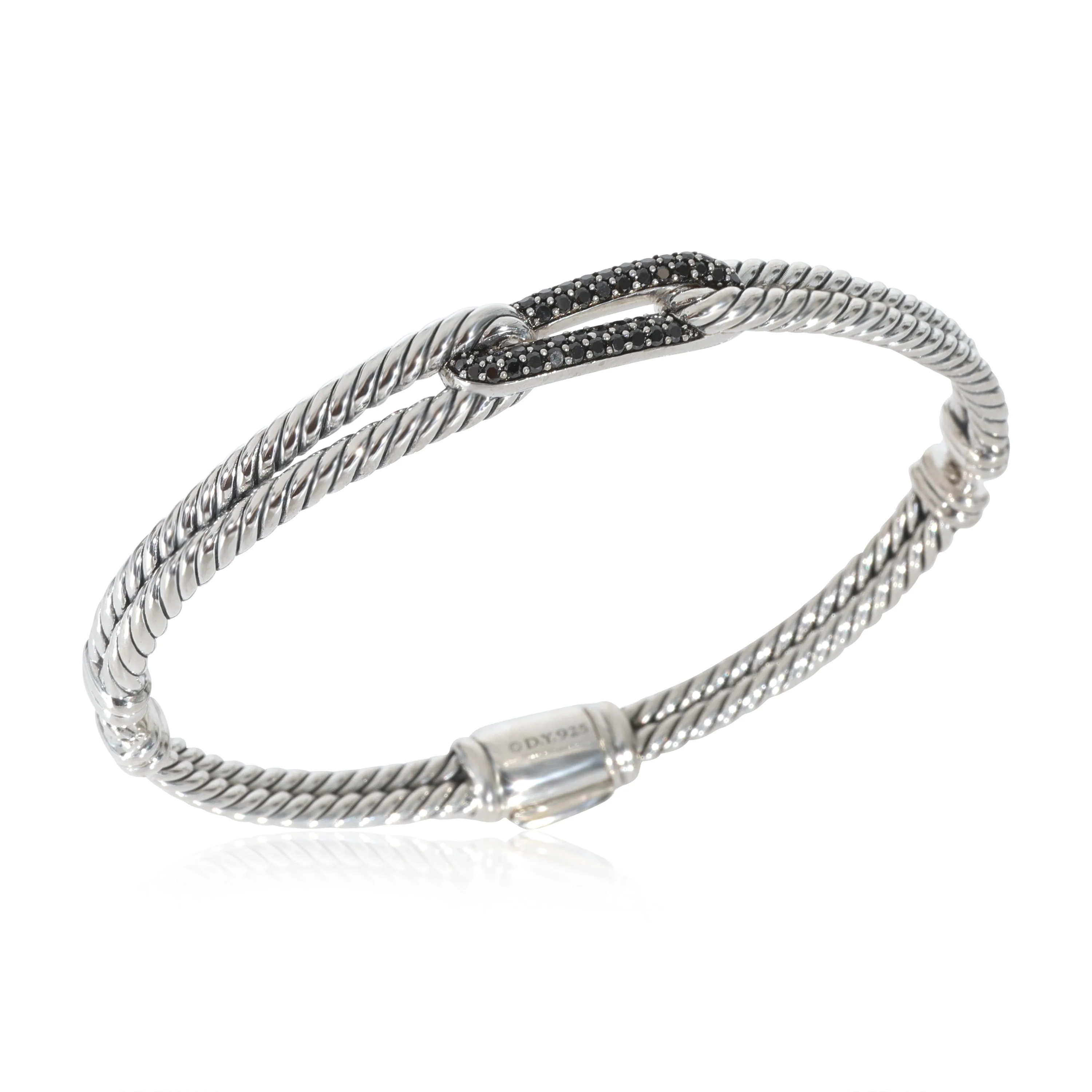 David Yurman Labyrinth Black Diamond Bracelet in  Sterling Silver 0.27 CTW - Image 3