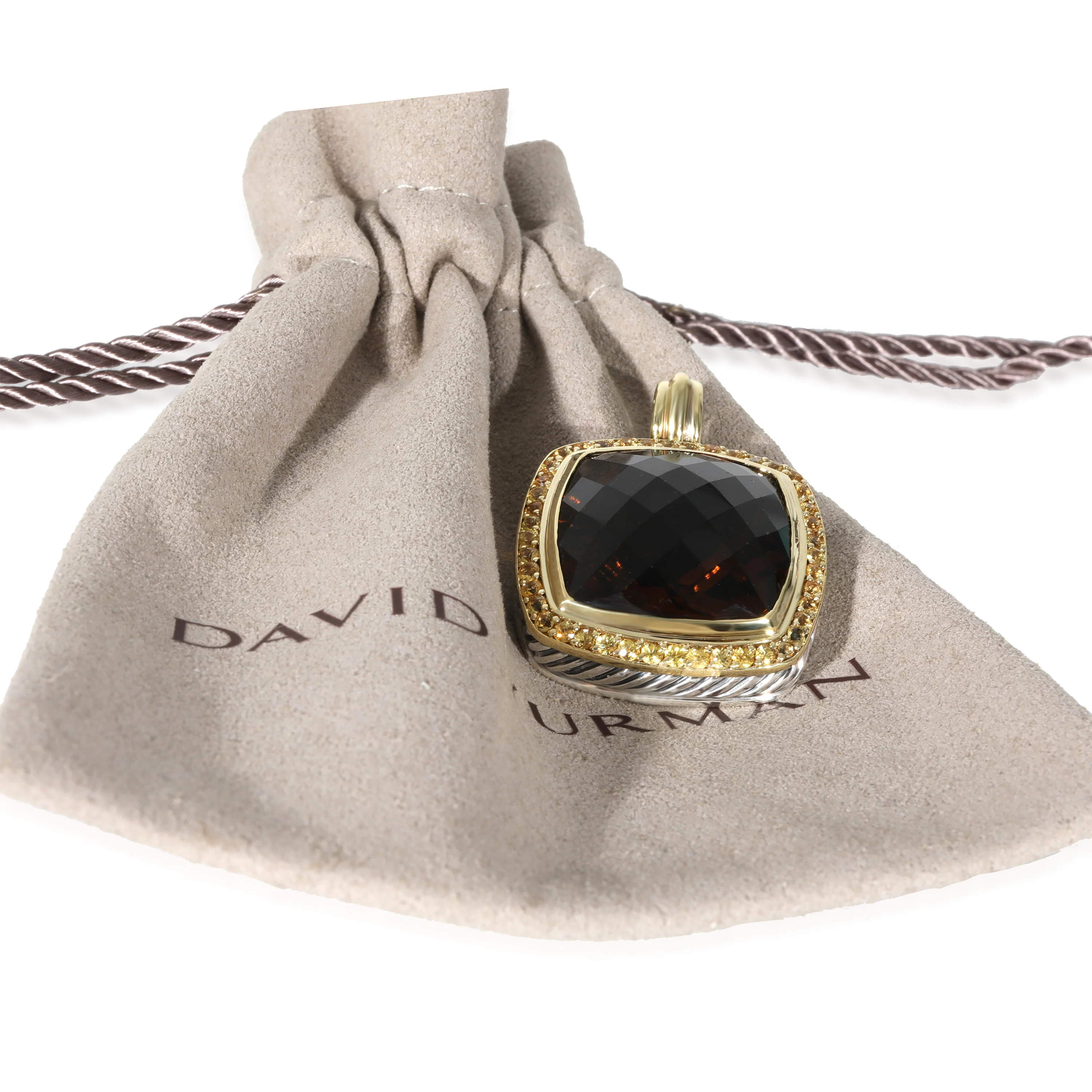 David Yurman Albion Quartz Sapphire Fashion Pendant in 18K Yellow Gold/Sterling - Image 4