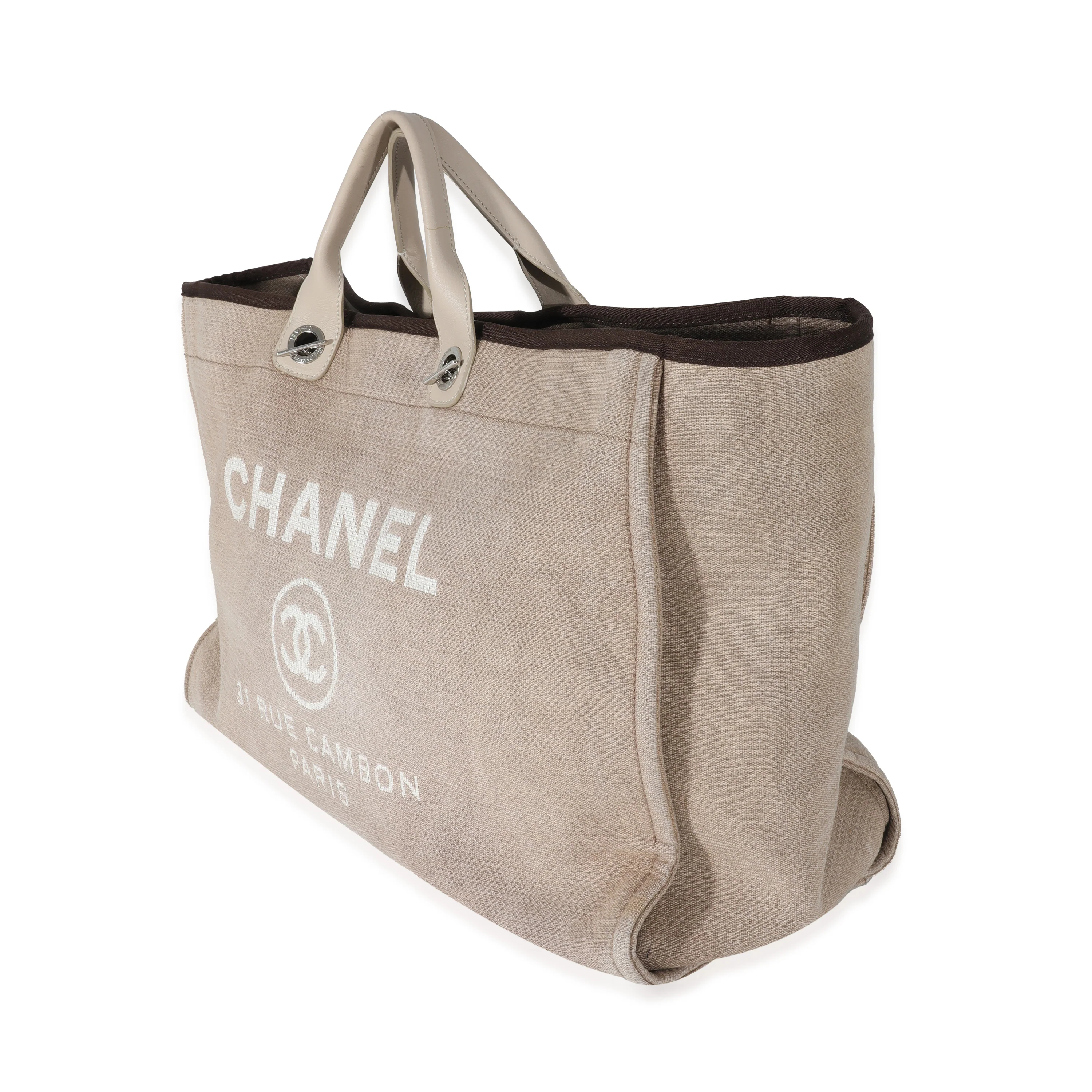 Chanel Beige Canvas Large Deauville Tote - Image 2