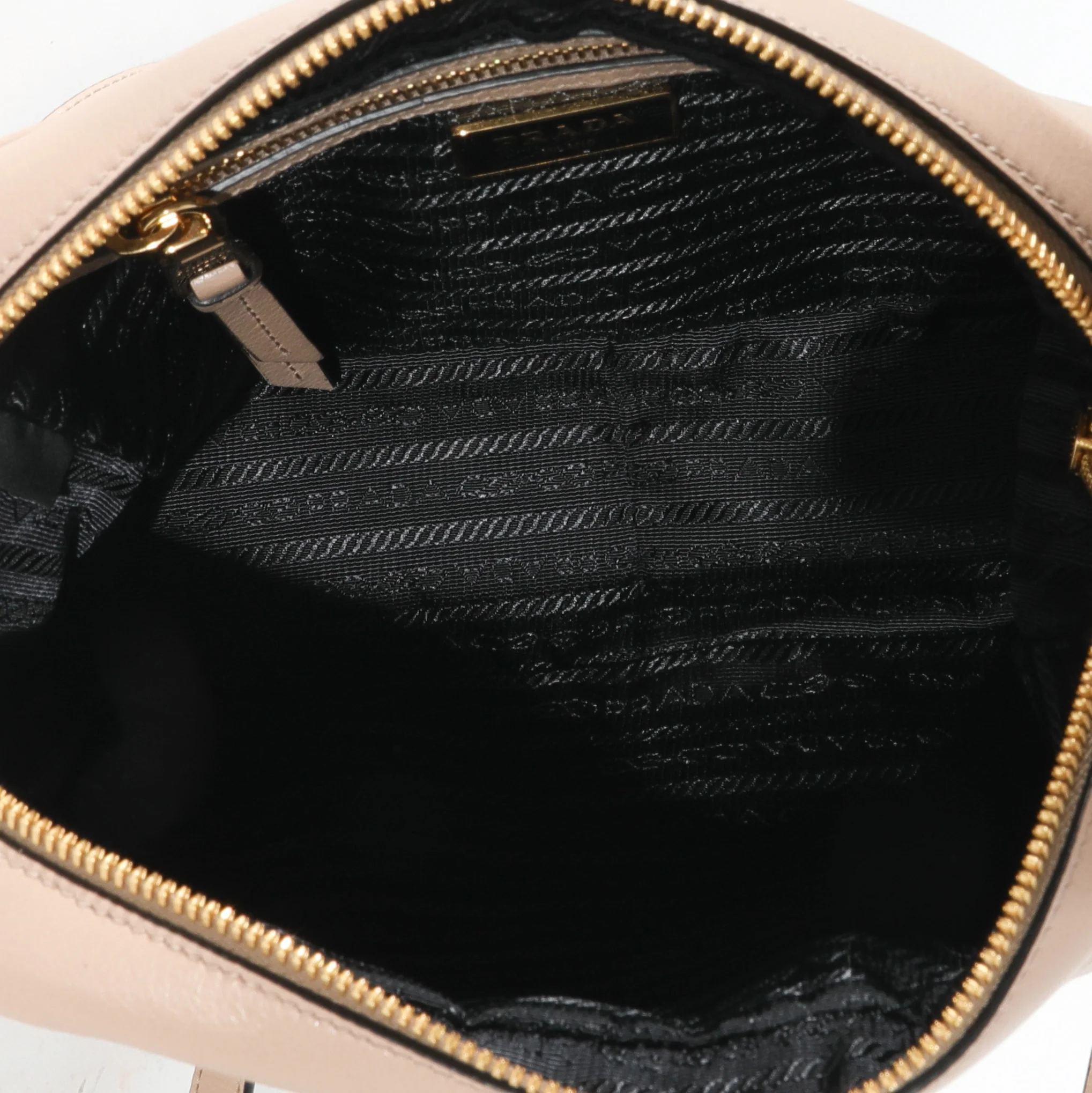 Prada Beige Smooth Leather Logo Embossed Crossbody - Image 8
