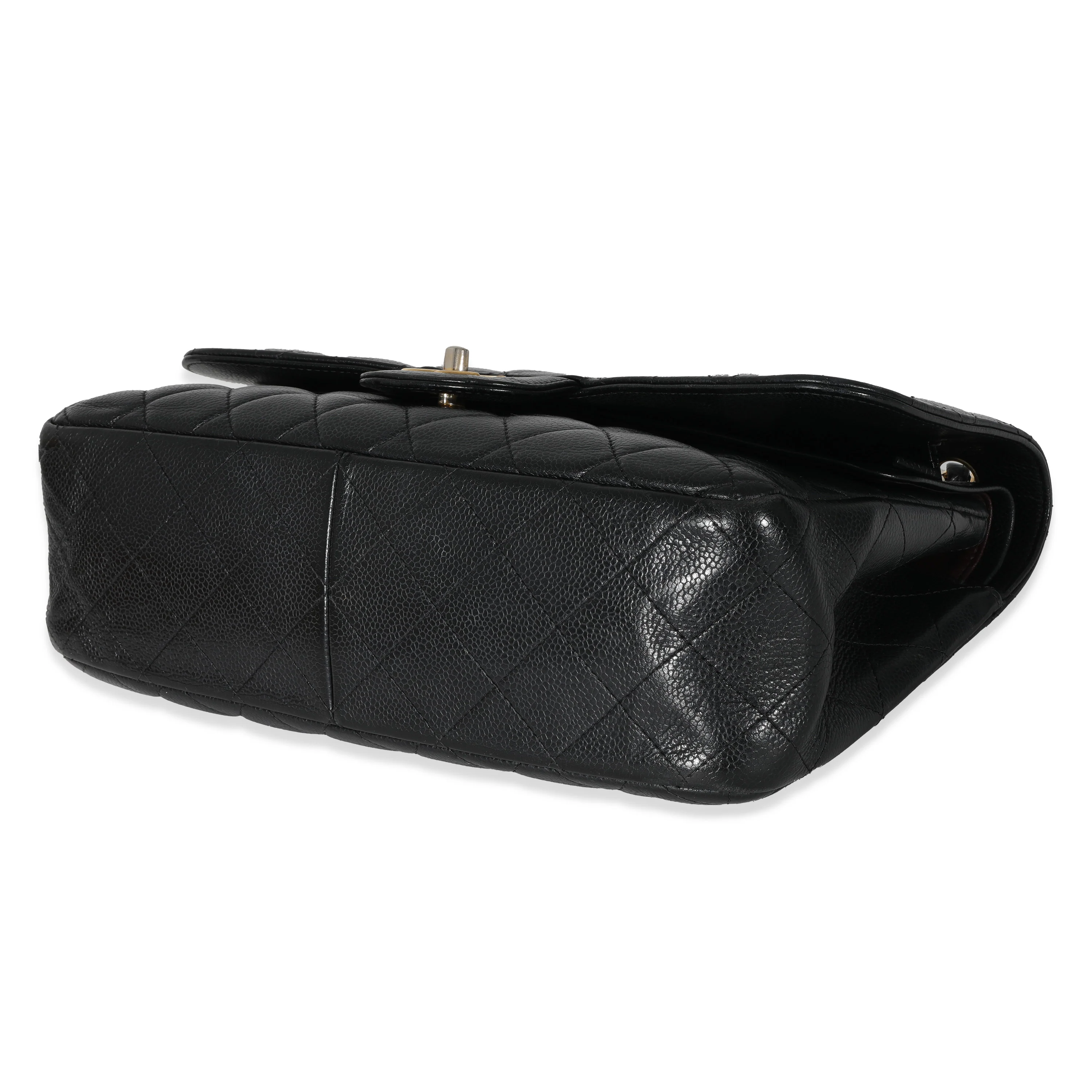 Chanel Black Caviar Jumbo Classic Double Flap Bag - Image 7