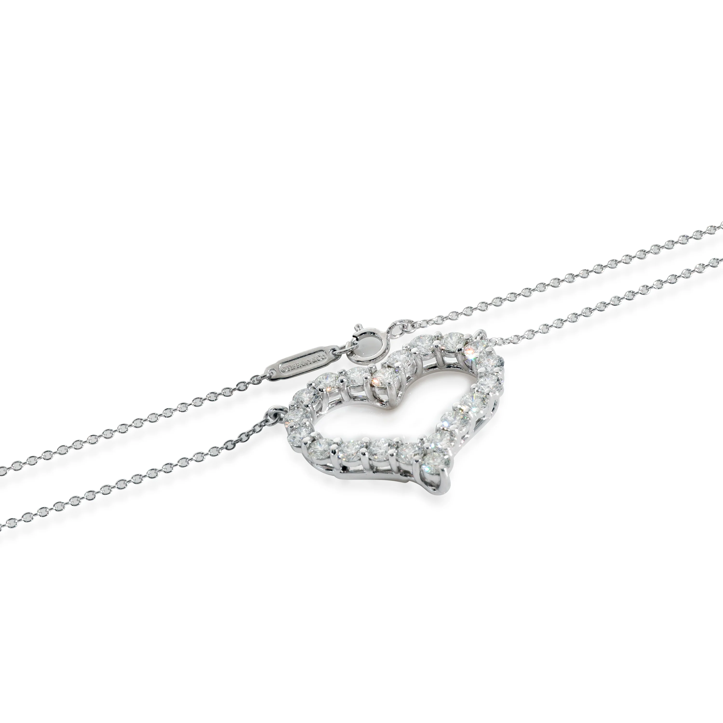 Tiffany & Co. Large Diamond Heart Pendant in Platinum 1.96 CTW - Image 3