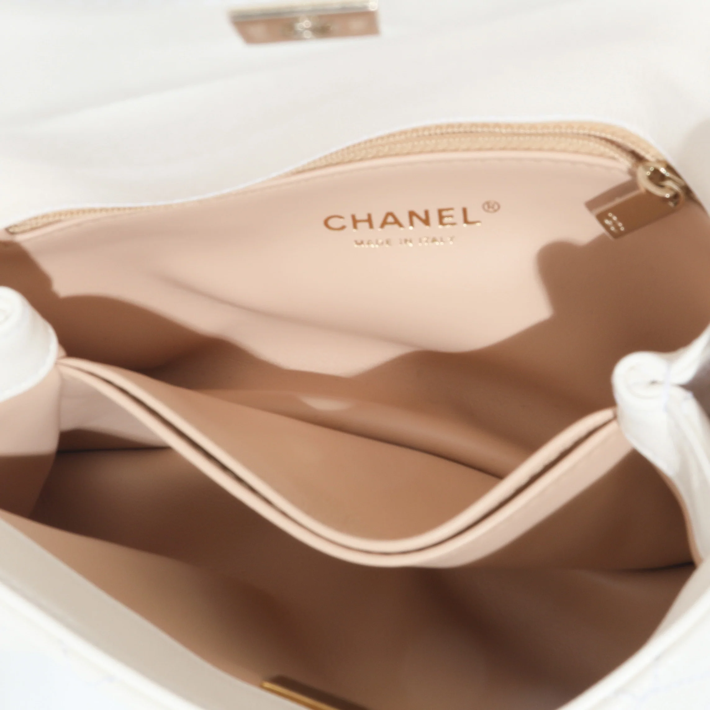 Chanel White Caviar Mini Coco Top Handle - Image 8