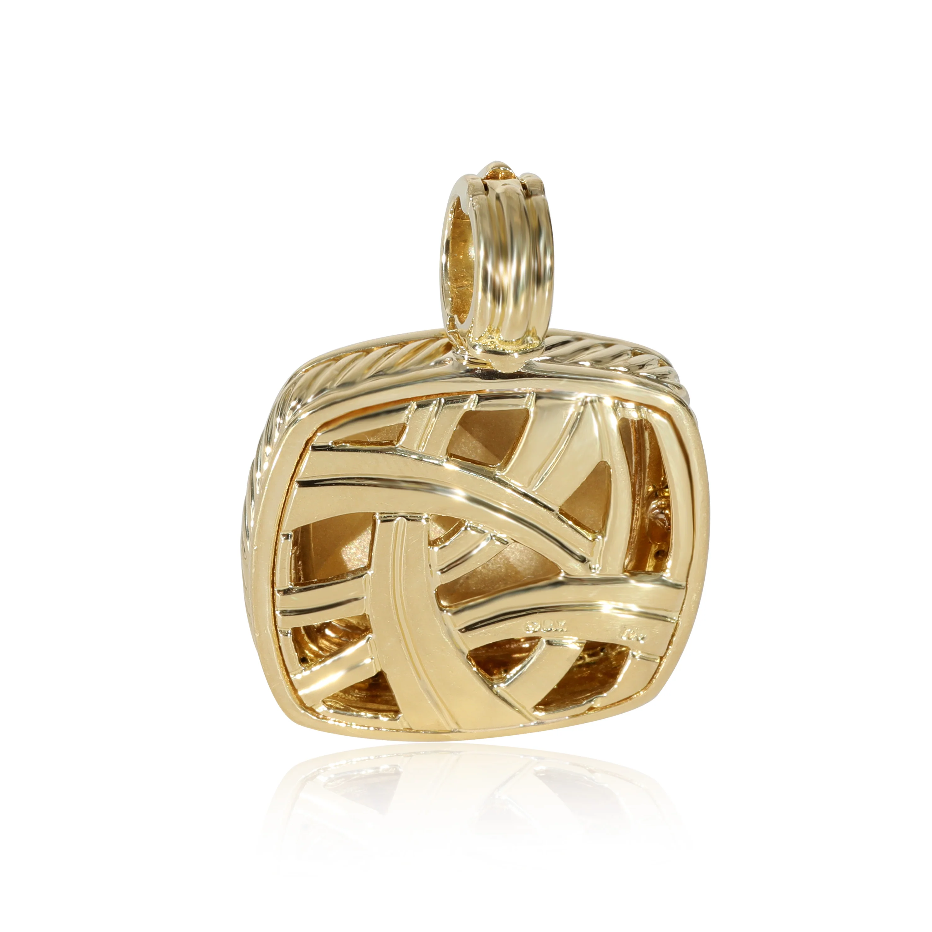 Albion Brushed 18K Yellow Gold & Black Diamond Pendant, 1/2 Ctw - Image 3