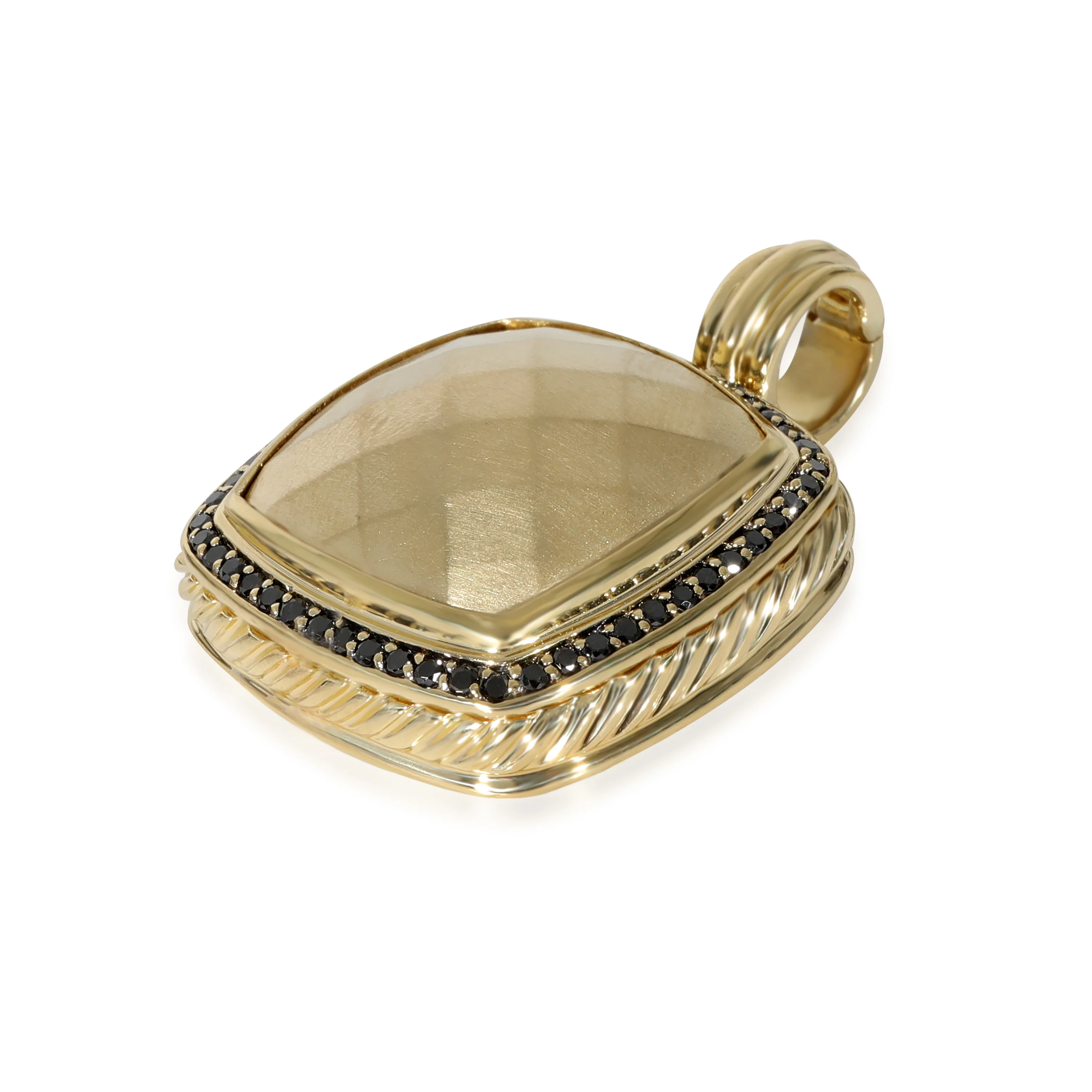 Albion Brushed 18K Yellow Gold & Black Diamond Pendant, 1/2 Ctw - Image 5