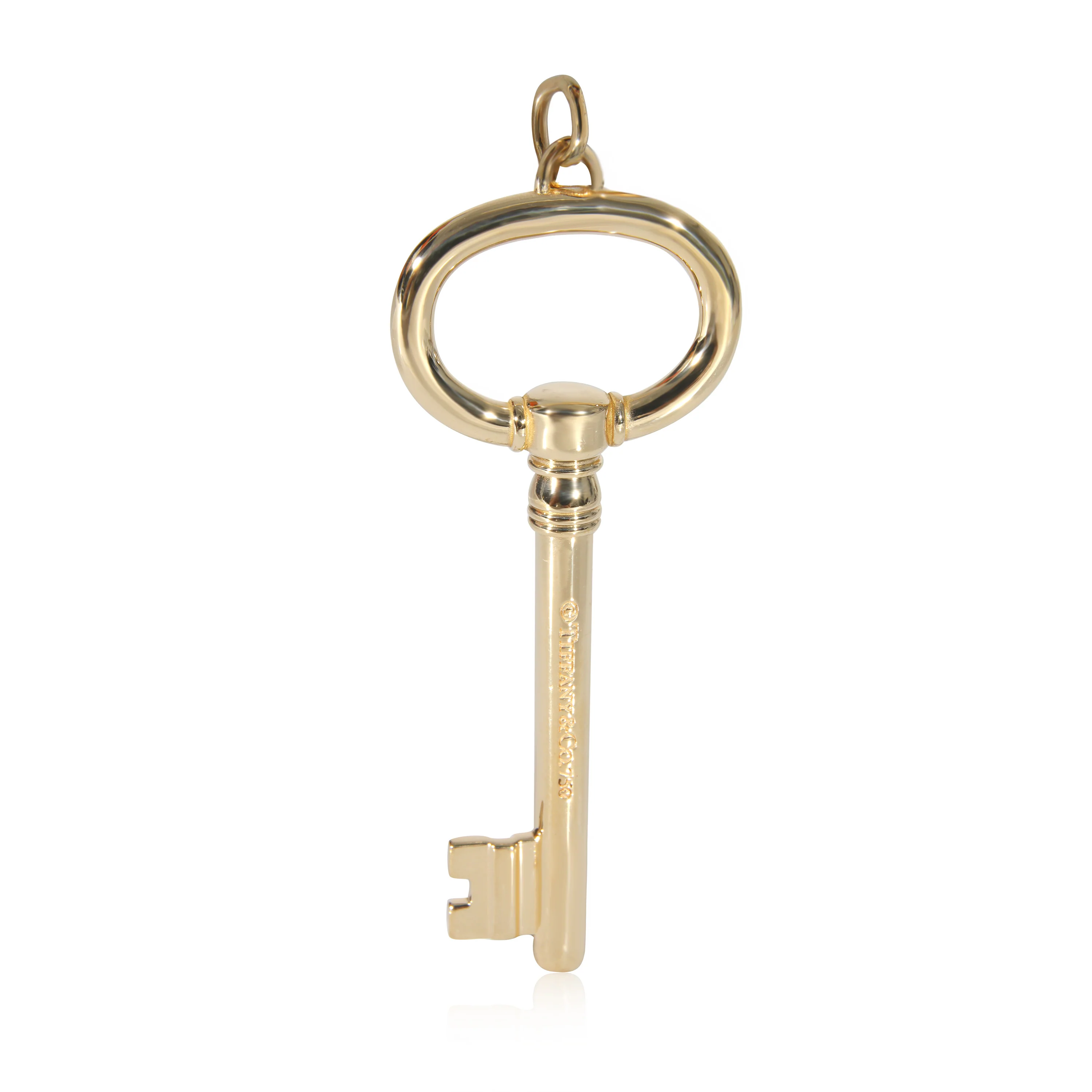 Tiffany & Co. Oval Key Pendant in 18k Yellow Gold 2.6 Inches - Image 3
