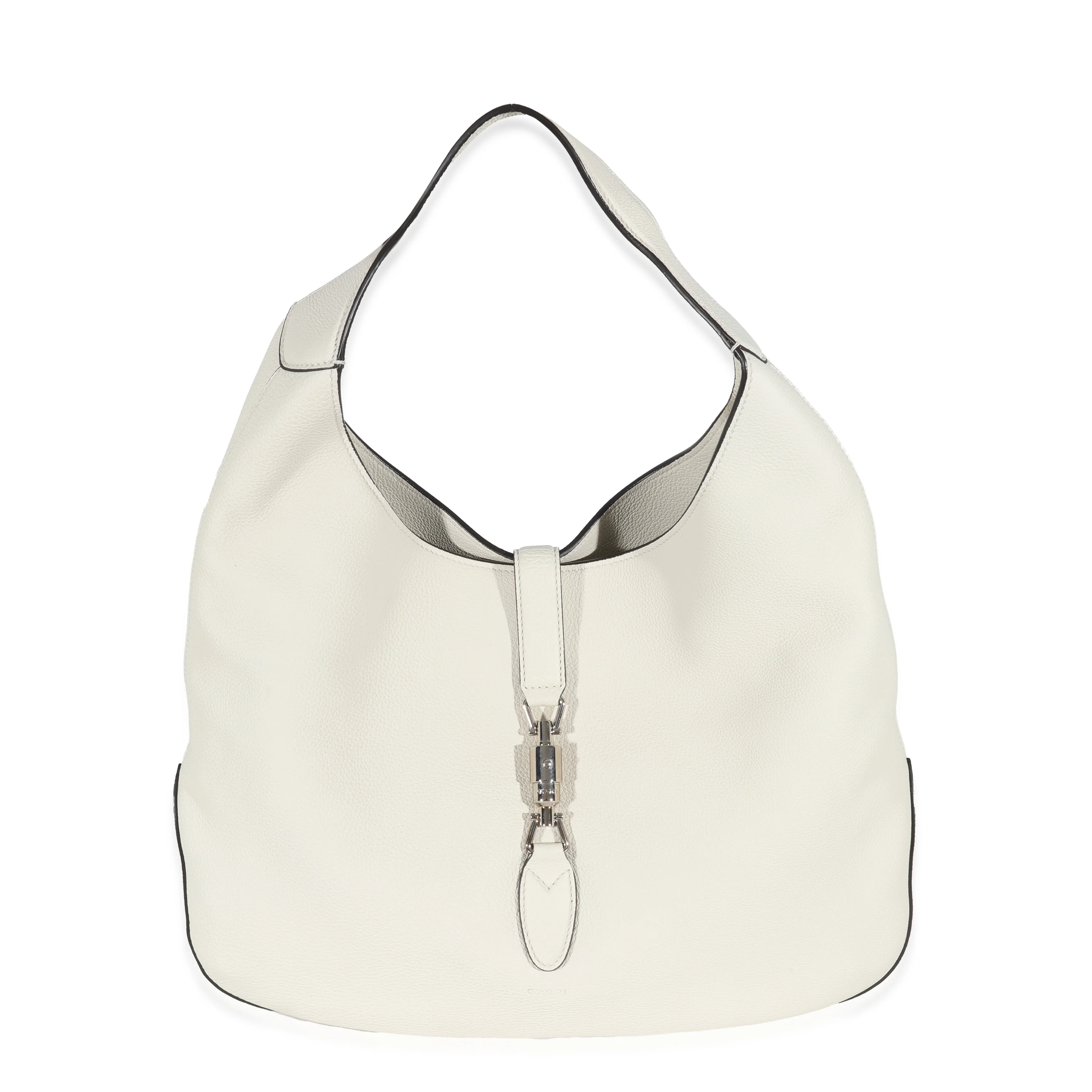 Gucci Cream Pebbled Leather Jackie Hobo