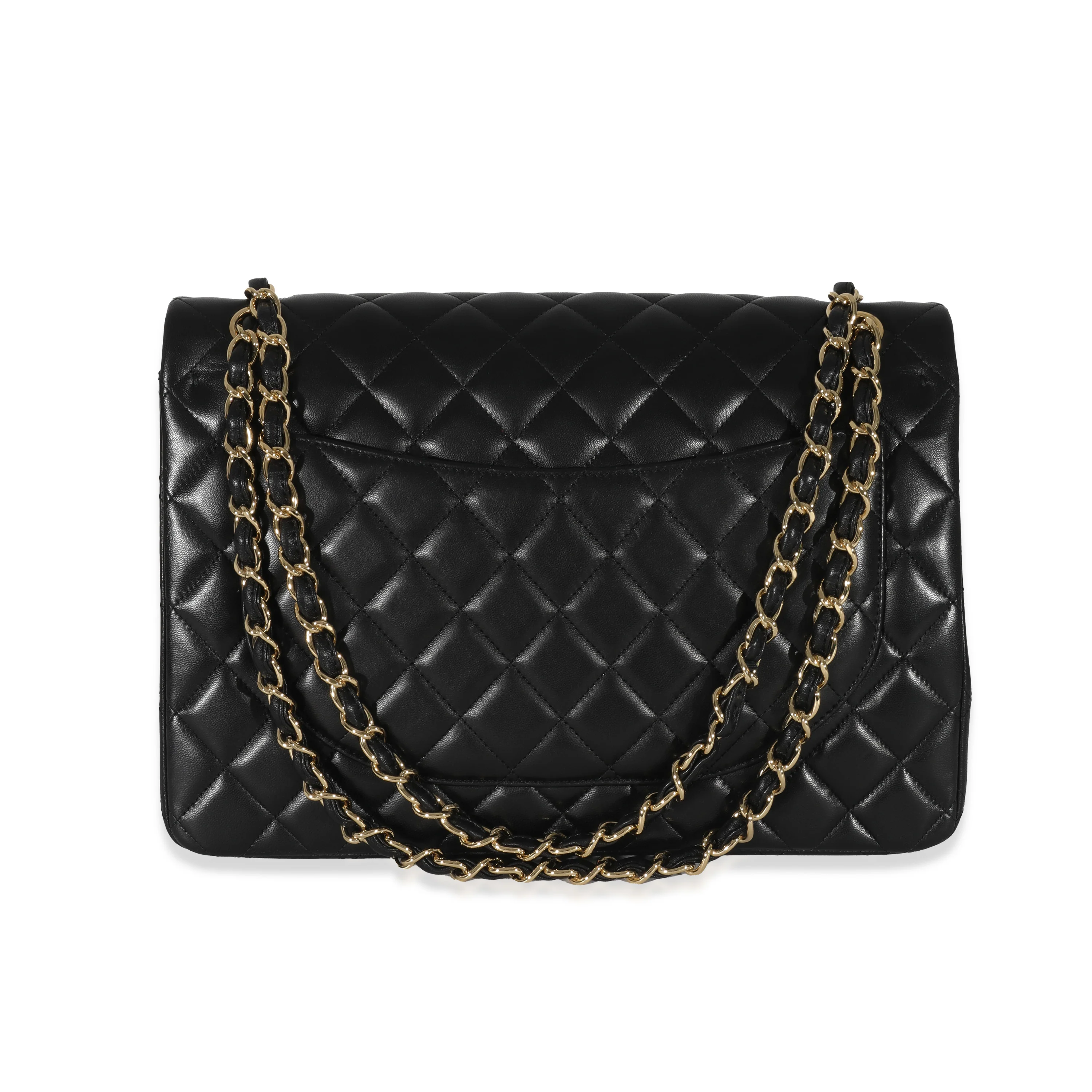 Black Lambskin Classic Maxi Double Flap Bag - Image 3