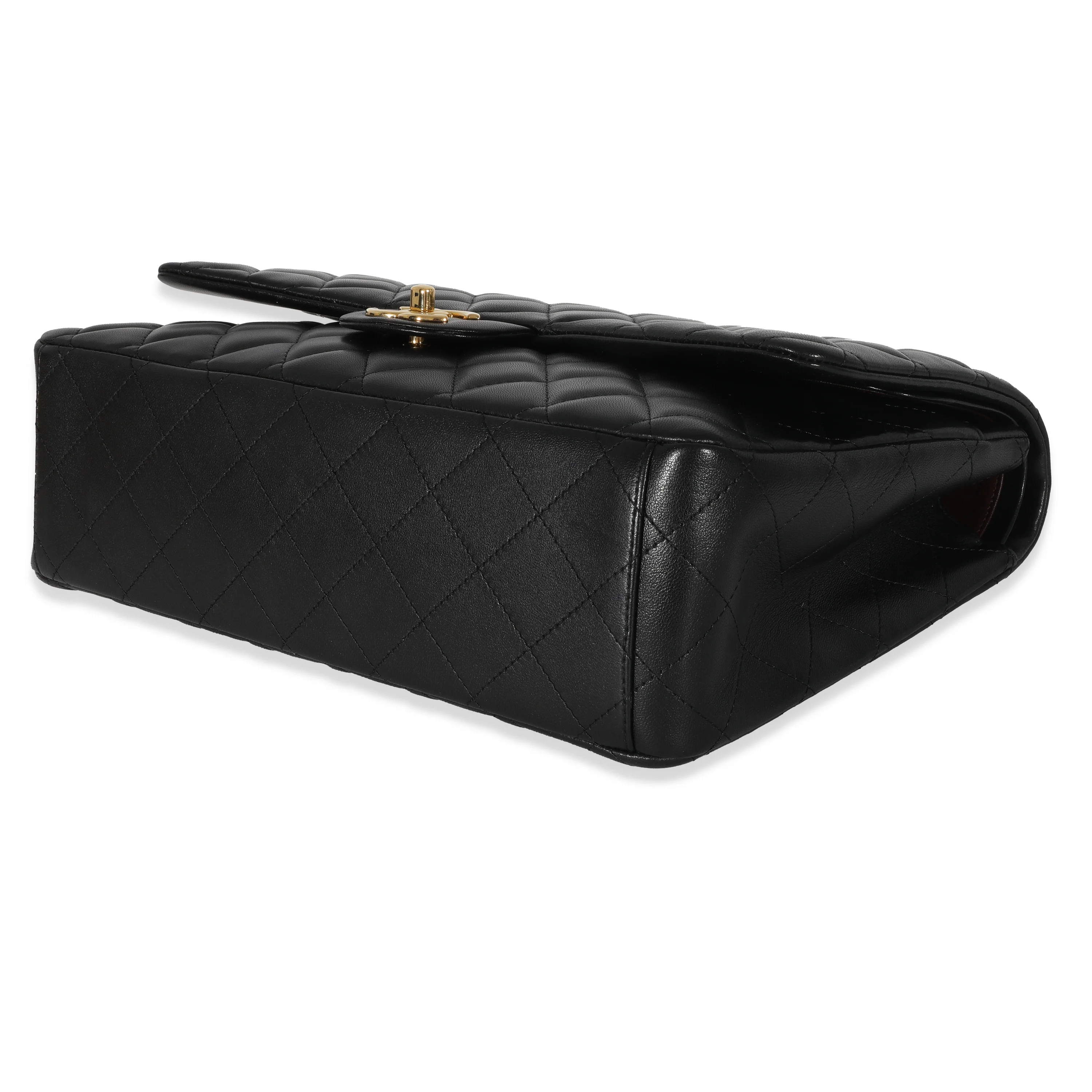 Black Lambskin Classic Maxi Double Flap Bag - Image 7