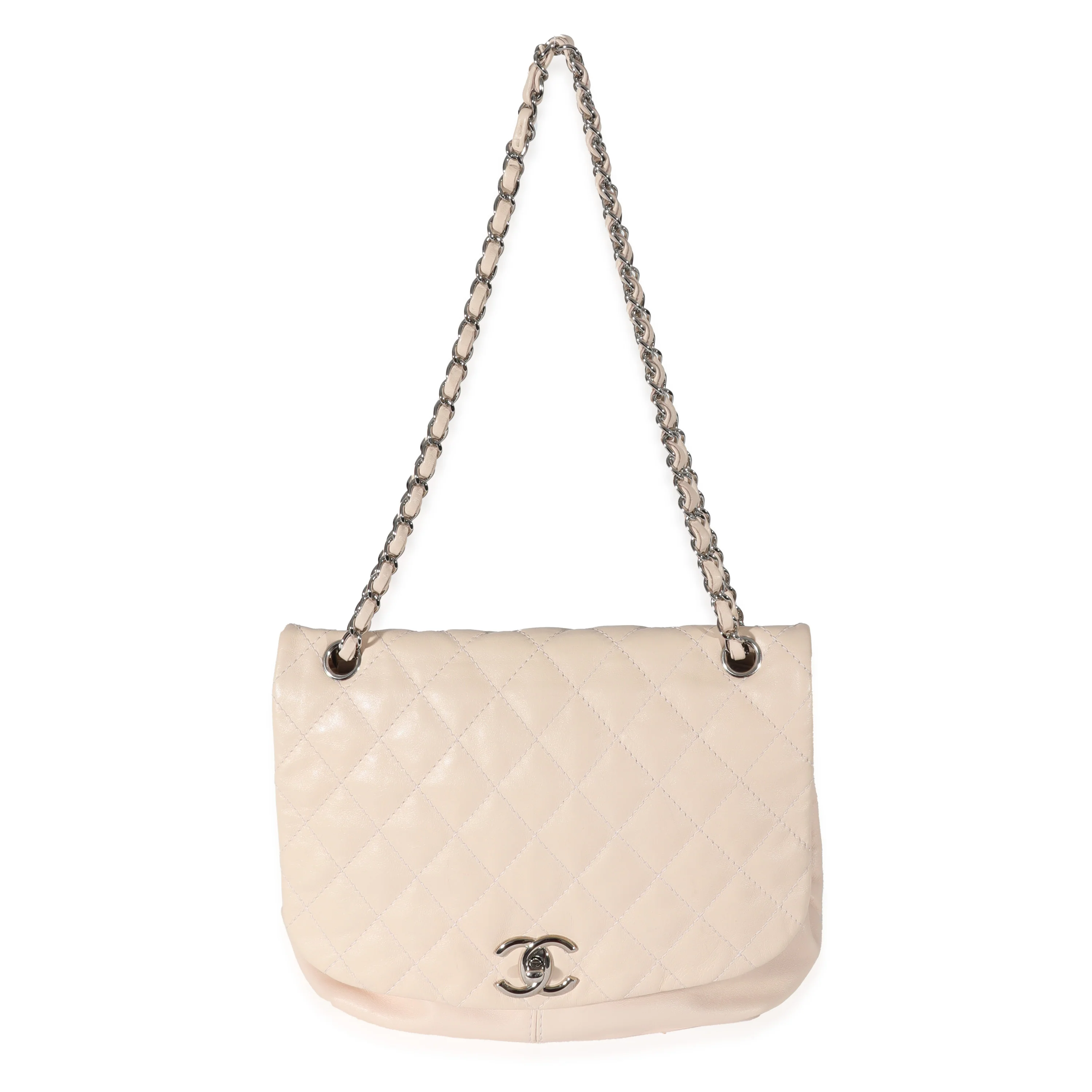 Chanel Cream Lambskin Trianon Messenger Bag - Image 4