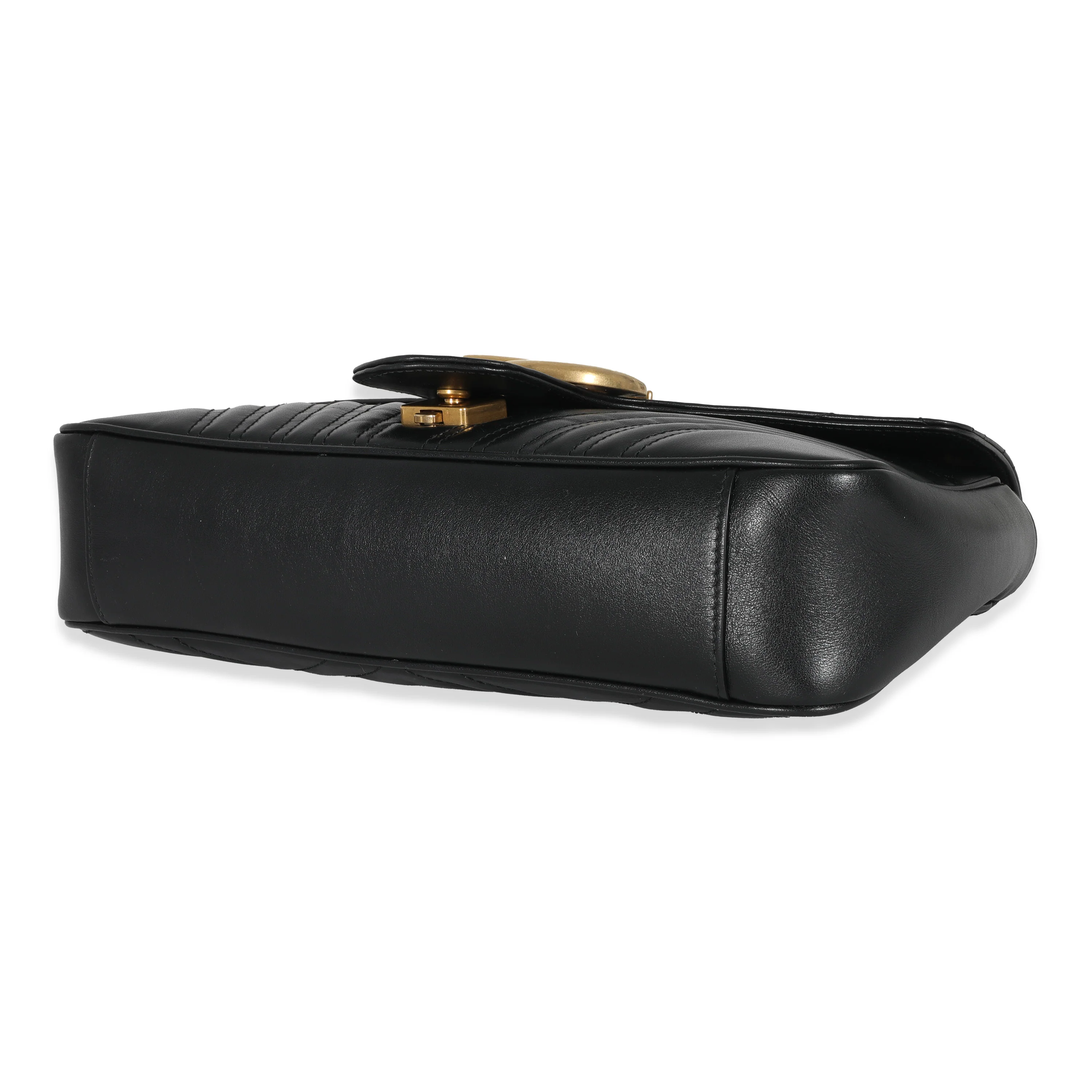 Gucci Black Matelassé Medium GG Marmont Bag - Image 7