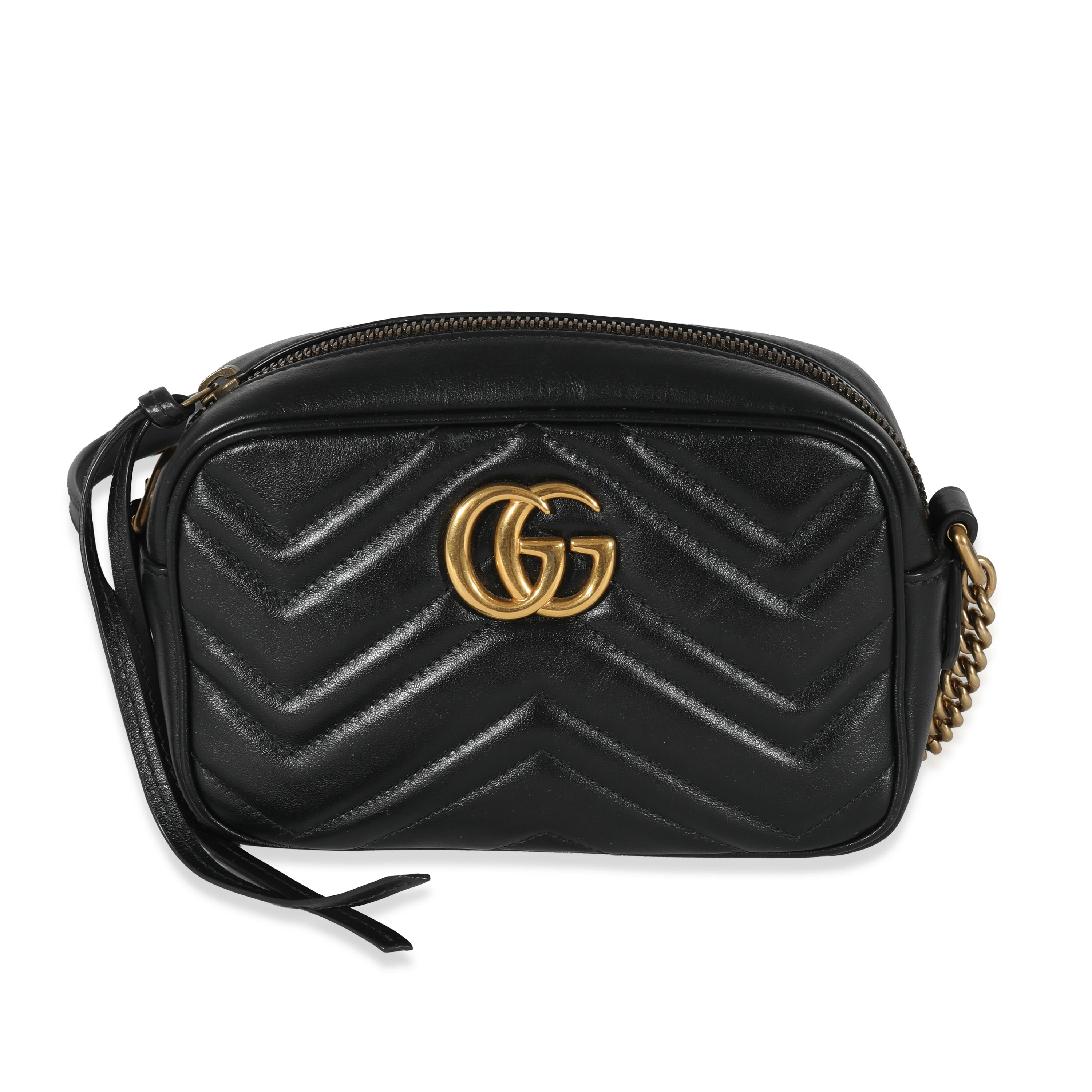 Gucci Black Matelassé GG Marmont Mini Bag