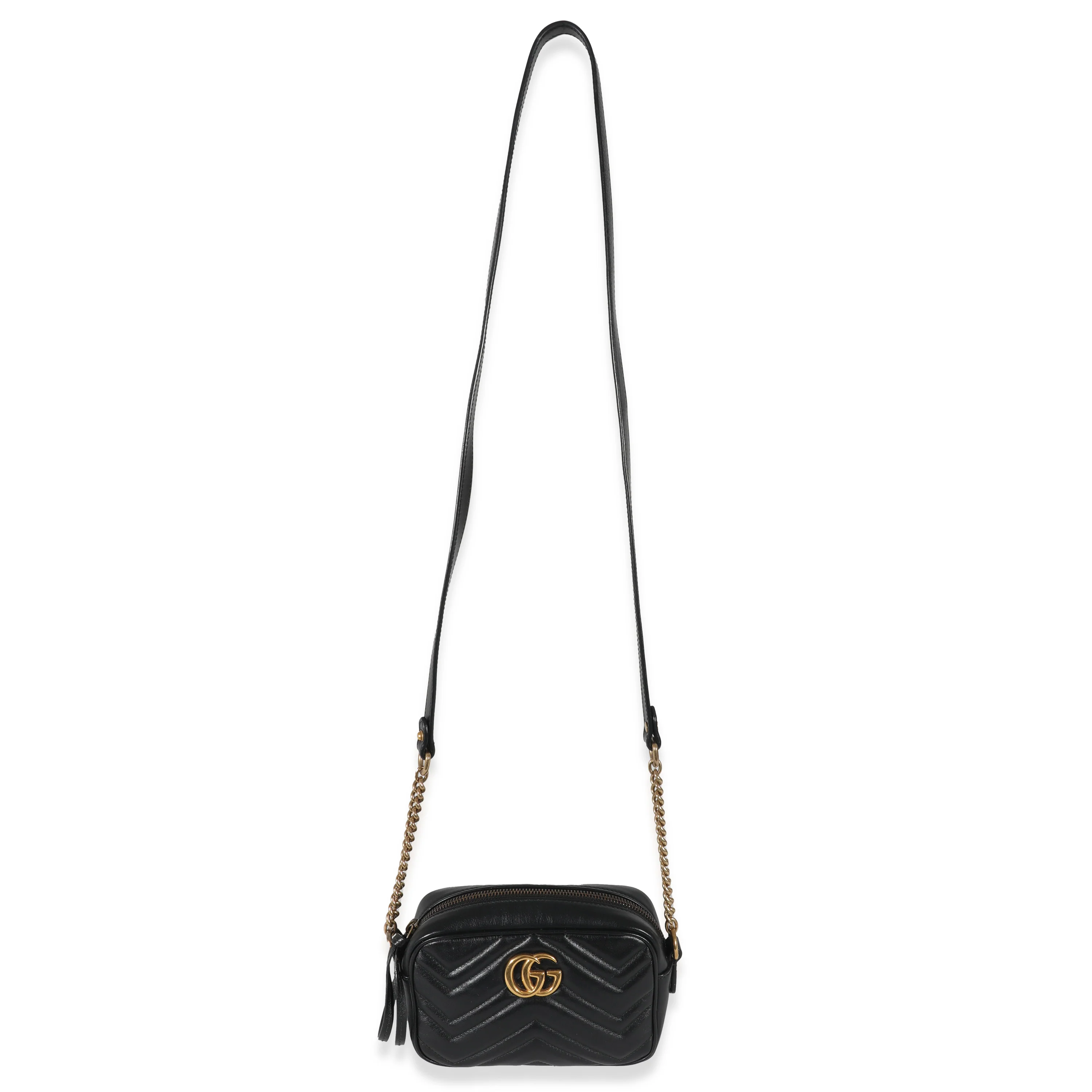 Gucci Black Matelassé GG Marmont Mini Bag - Image 4