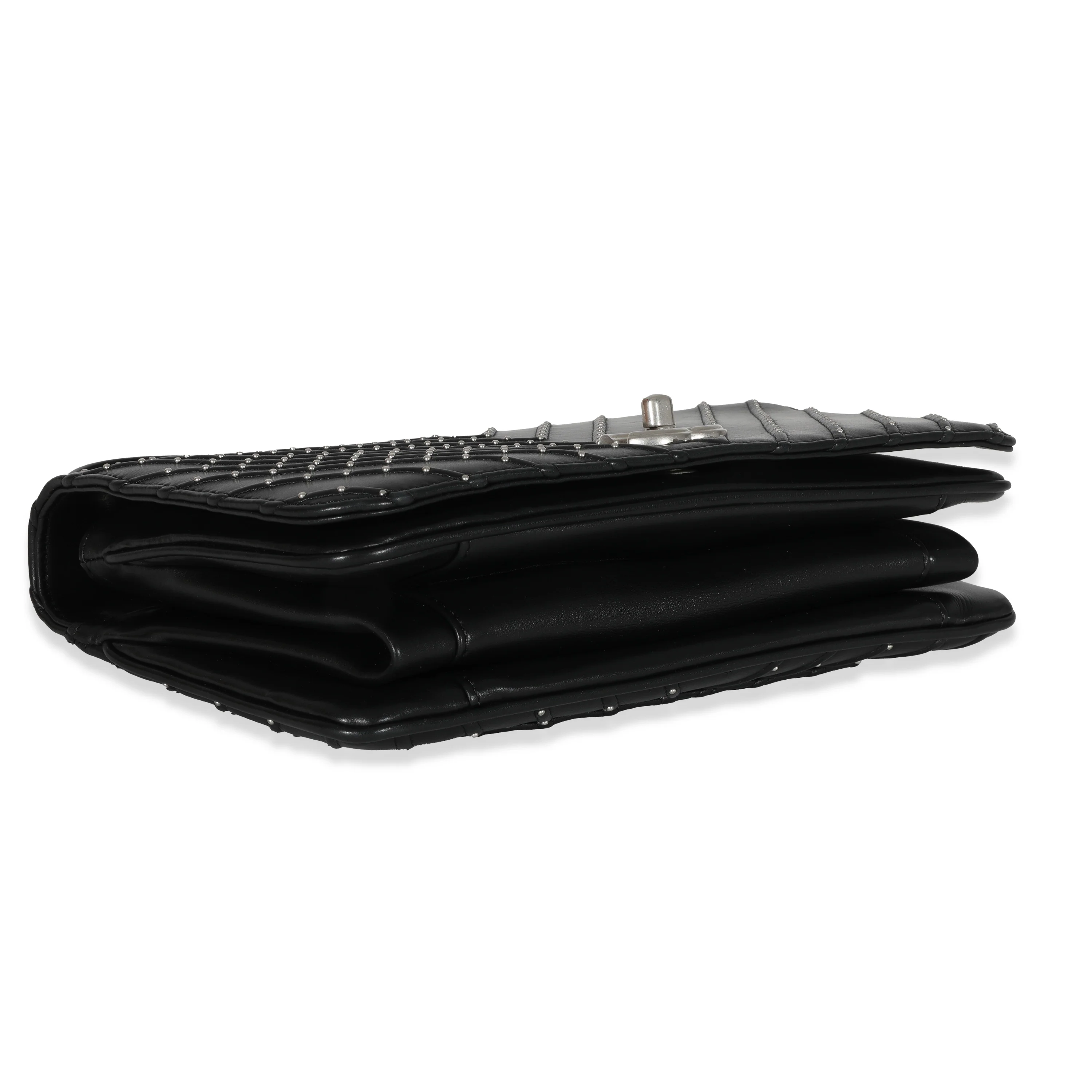 Chanel Black Calfskin Chevron Small Stud Wars Flap Bag - Image 6