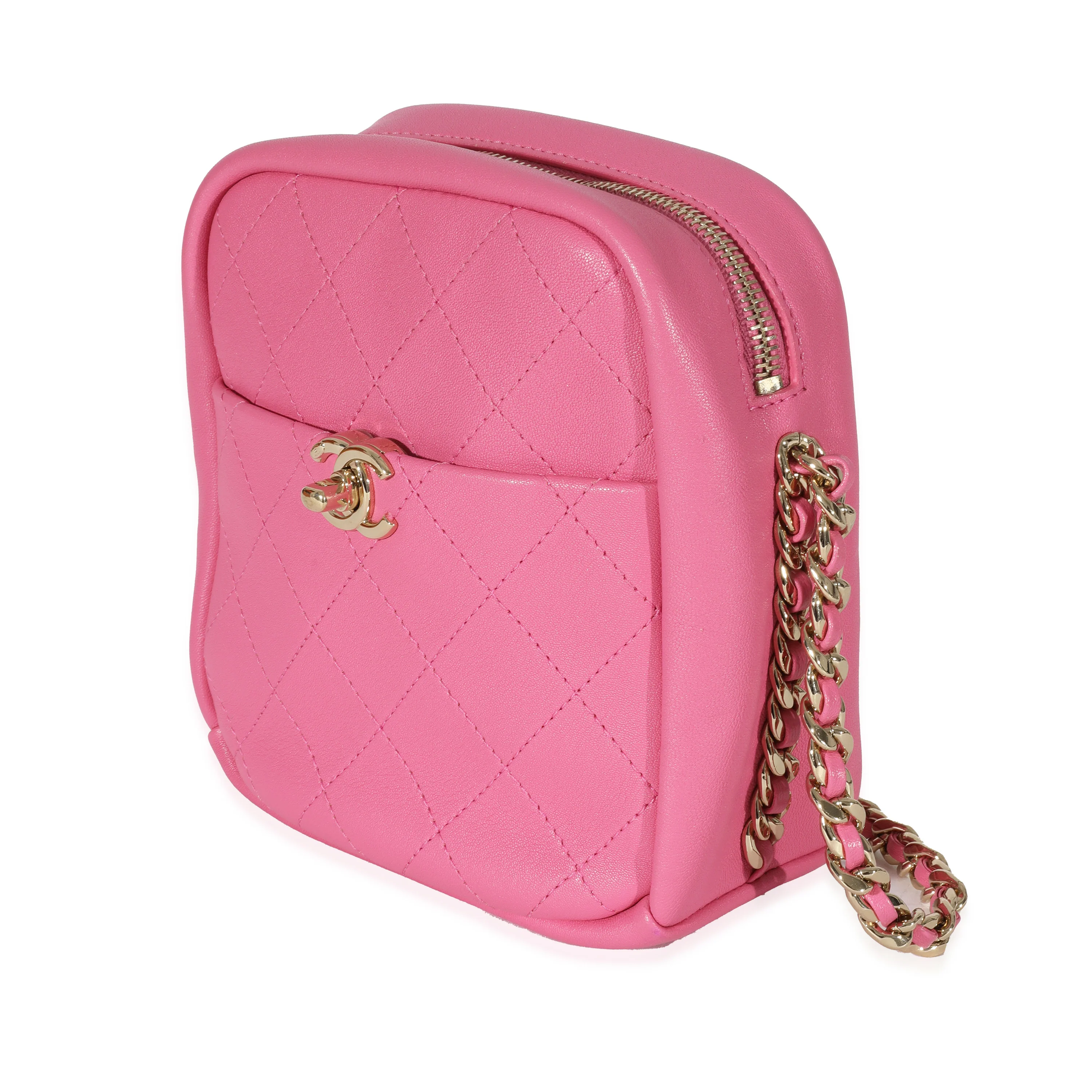 Chanel Pink Goatskin Casual Trip North South Camera Case - Image 2