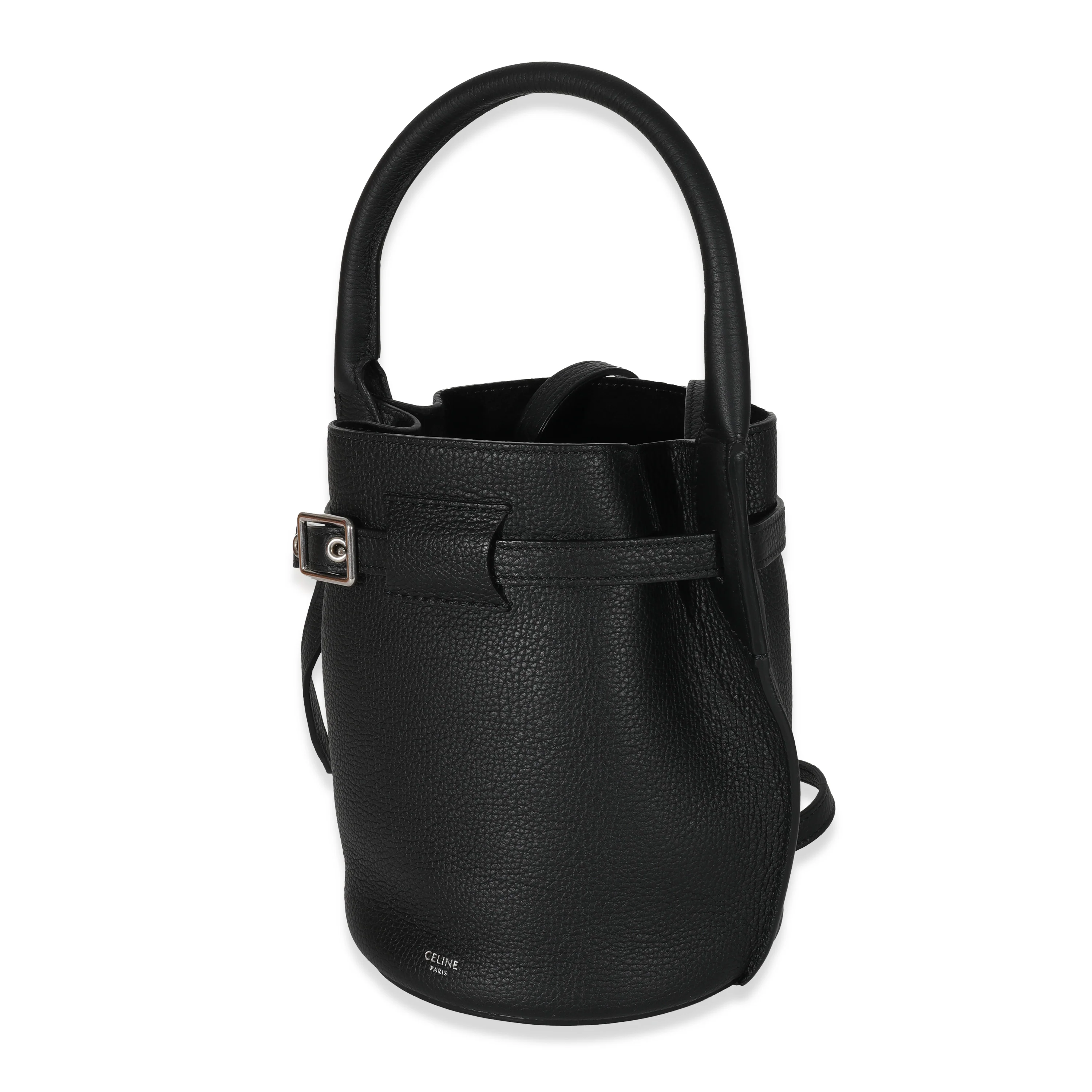 Celine Black Supple Grained Calfskin Big Bag Nano Bucket - Image 2