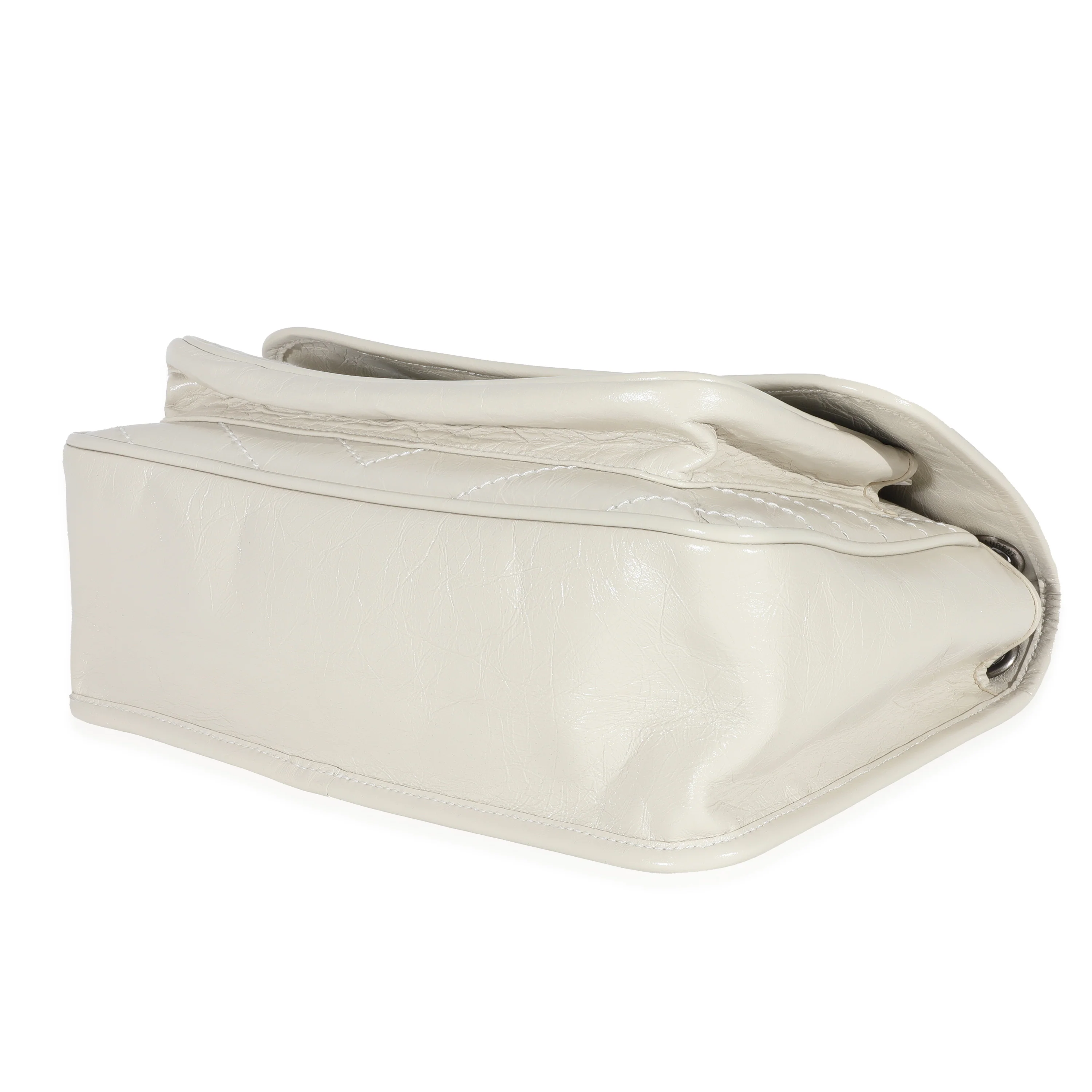 Saint Laurent White Crinkled Calfskin Medium Niki Bag - Image 7