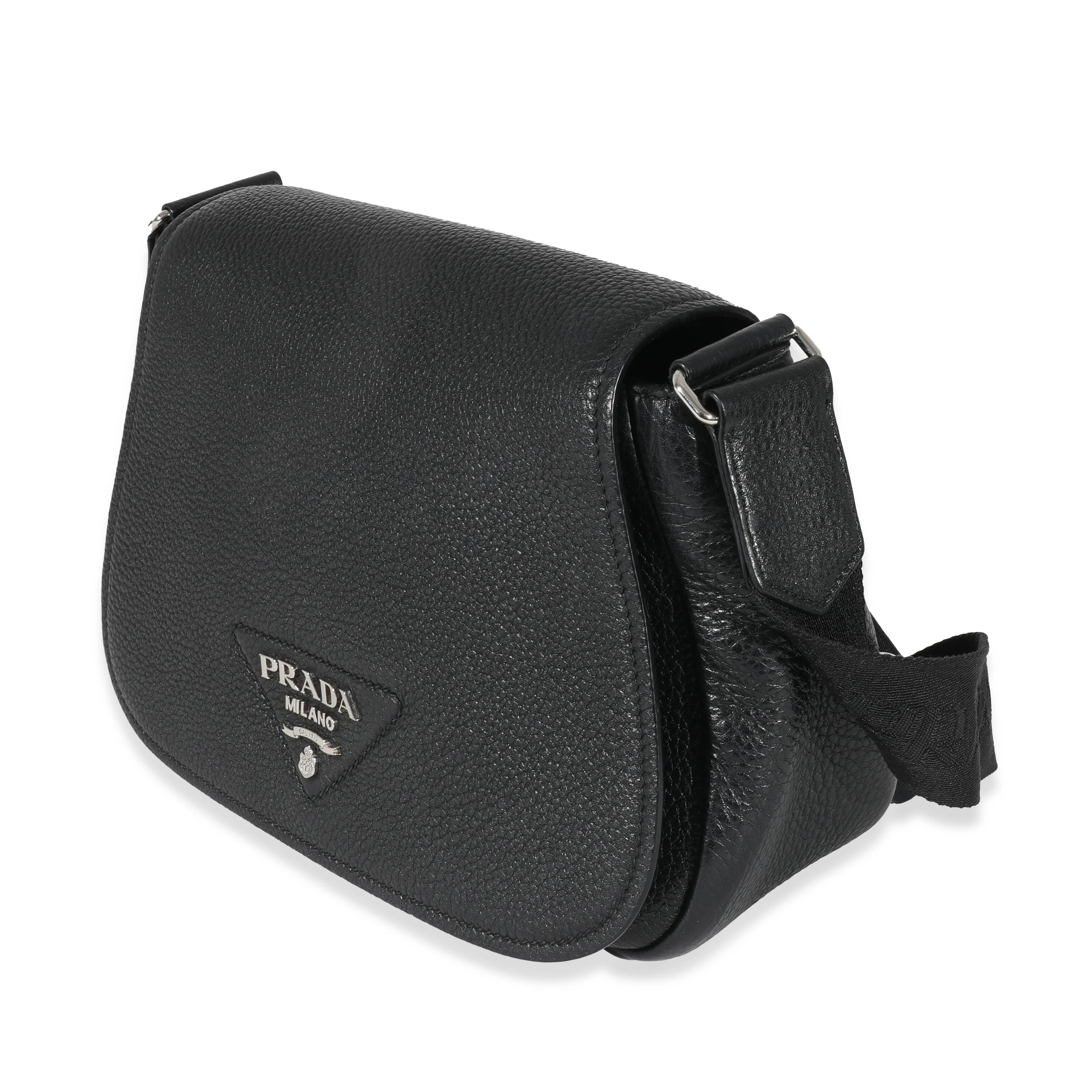 Prada Vitello Daino Flap Logo Crossbody Bag - Image 2