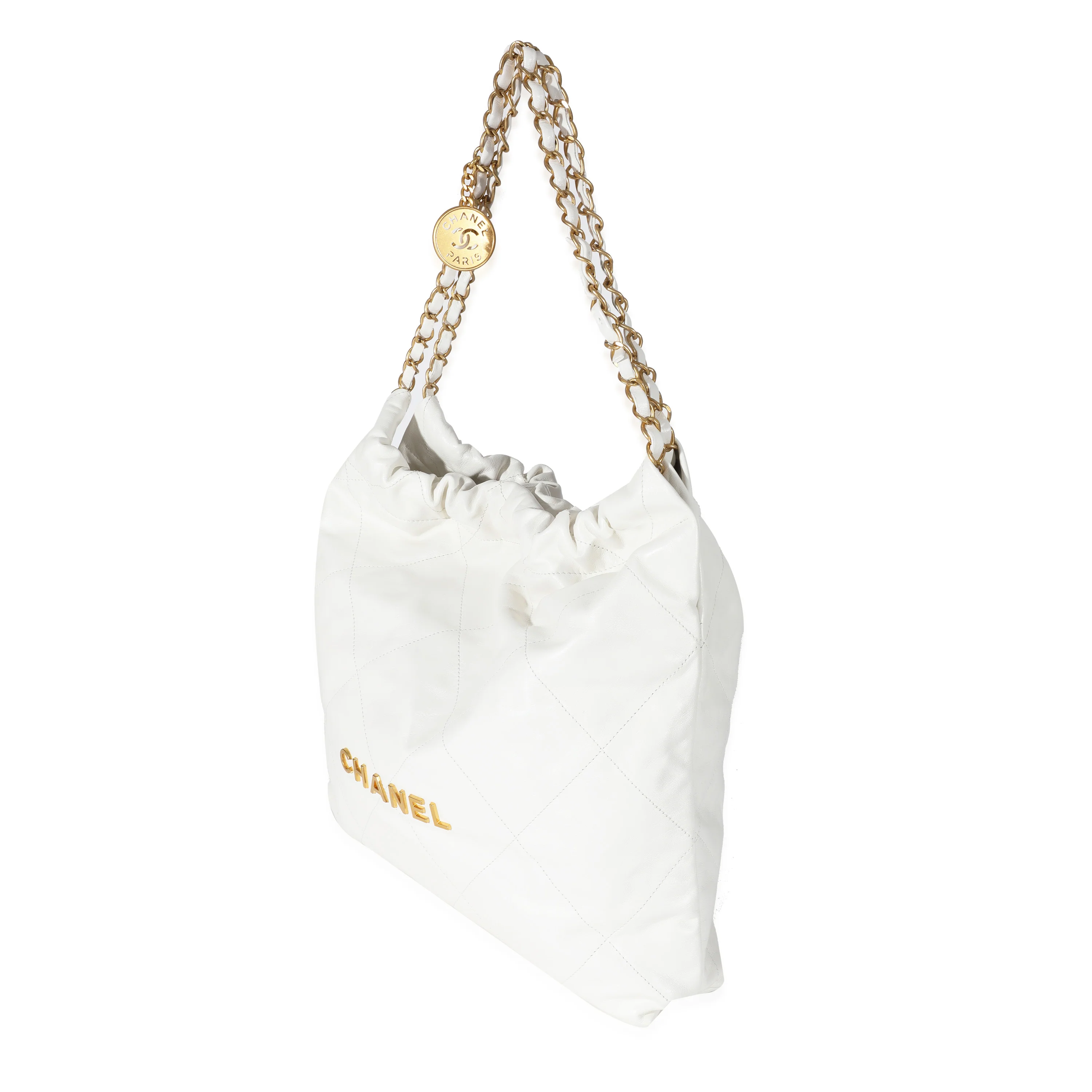 Chanel White Calfskin Chanel 22 Bag - Image 2