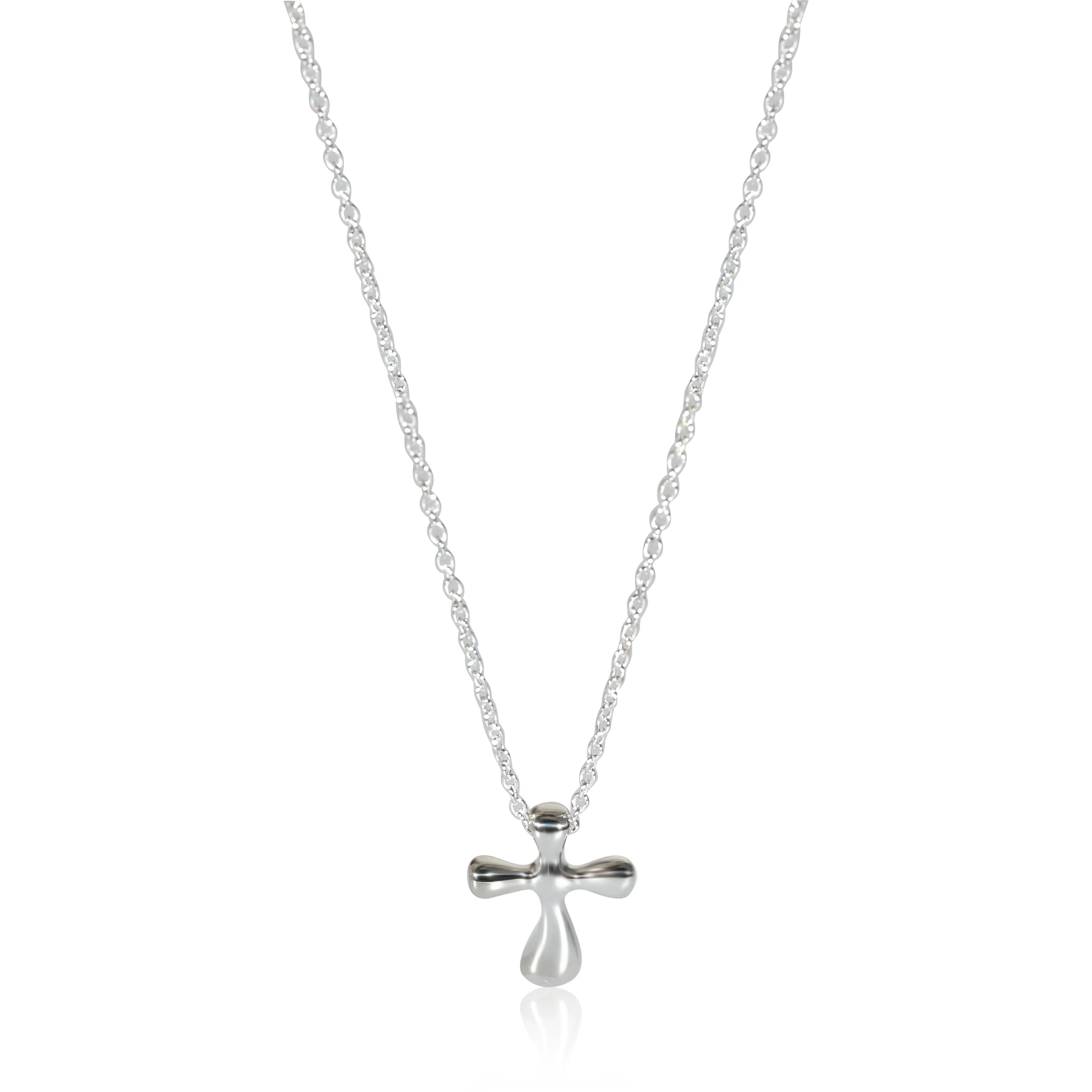 Tiffany & Co. Elsa Peretti Cross Pendant  Necklace in  Sterling Silver