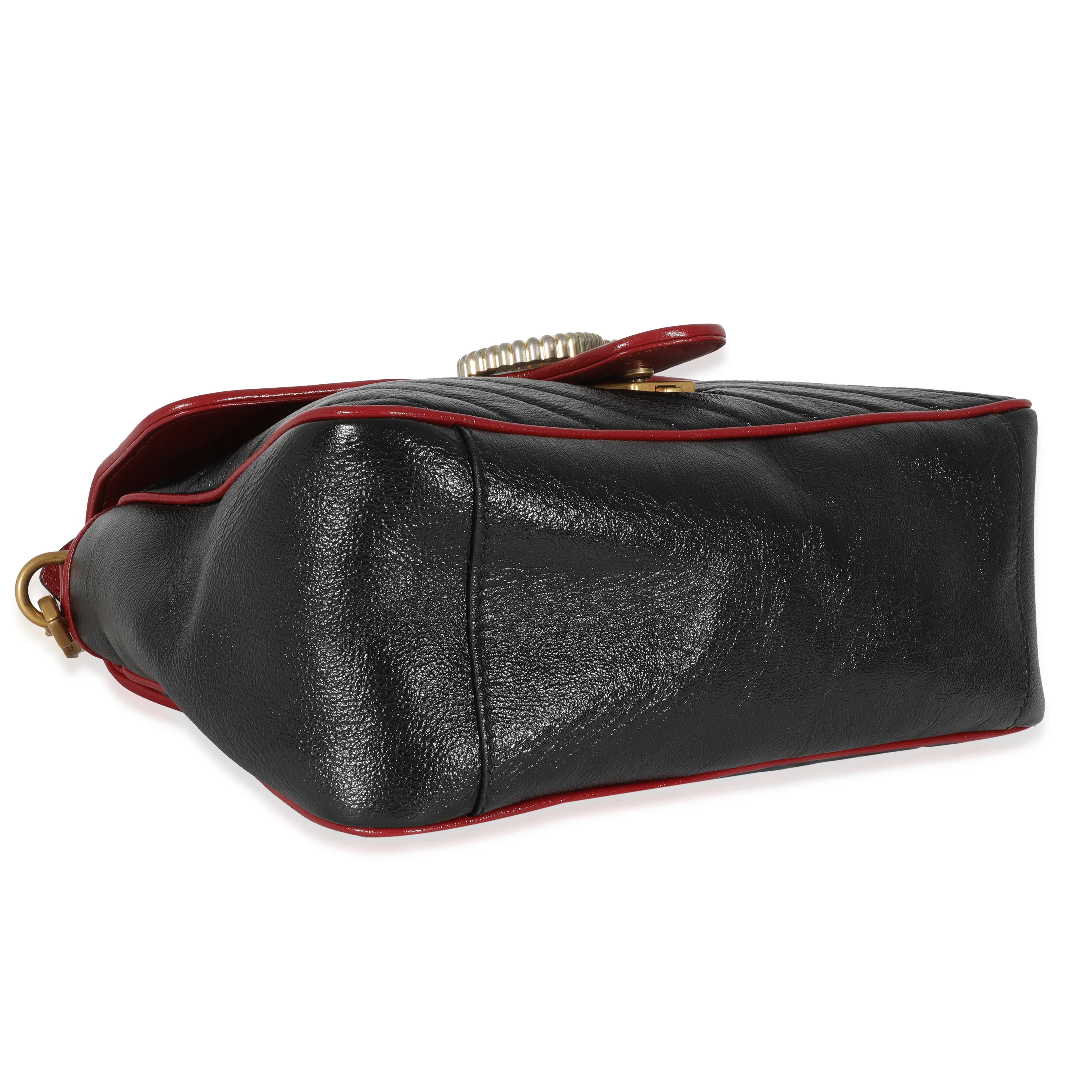 Black Quilted Leather GG Marmont Small Torchon Top Handle - Image 6