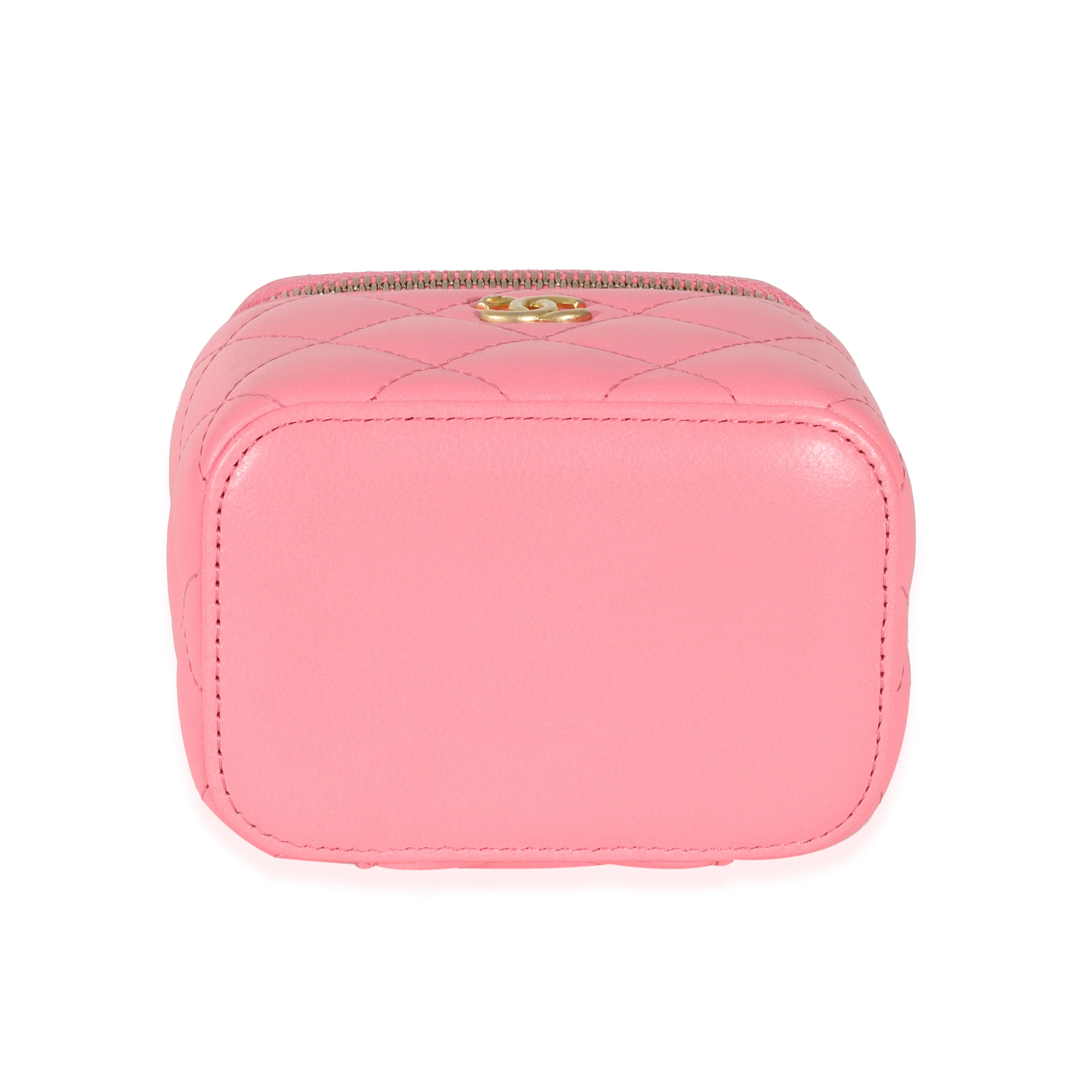 Chanel Pink Lambskin Coco Pearl Crush Mini Vanity Case - Image 5