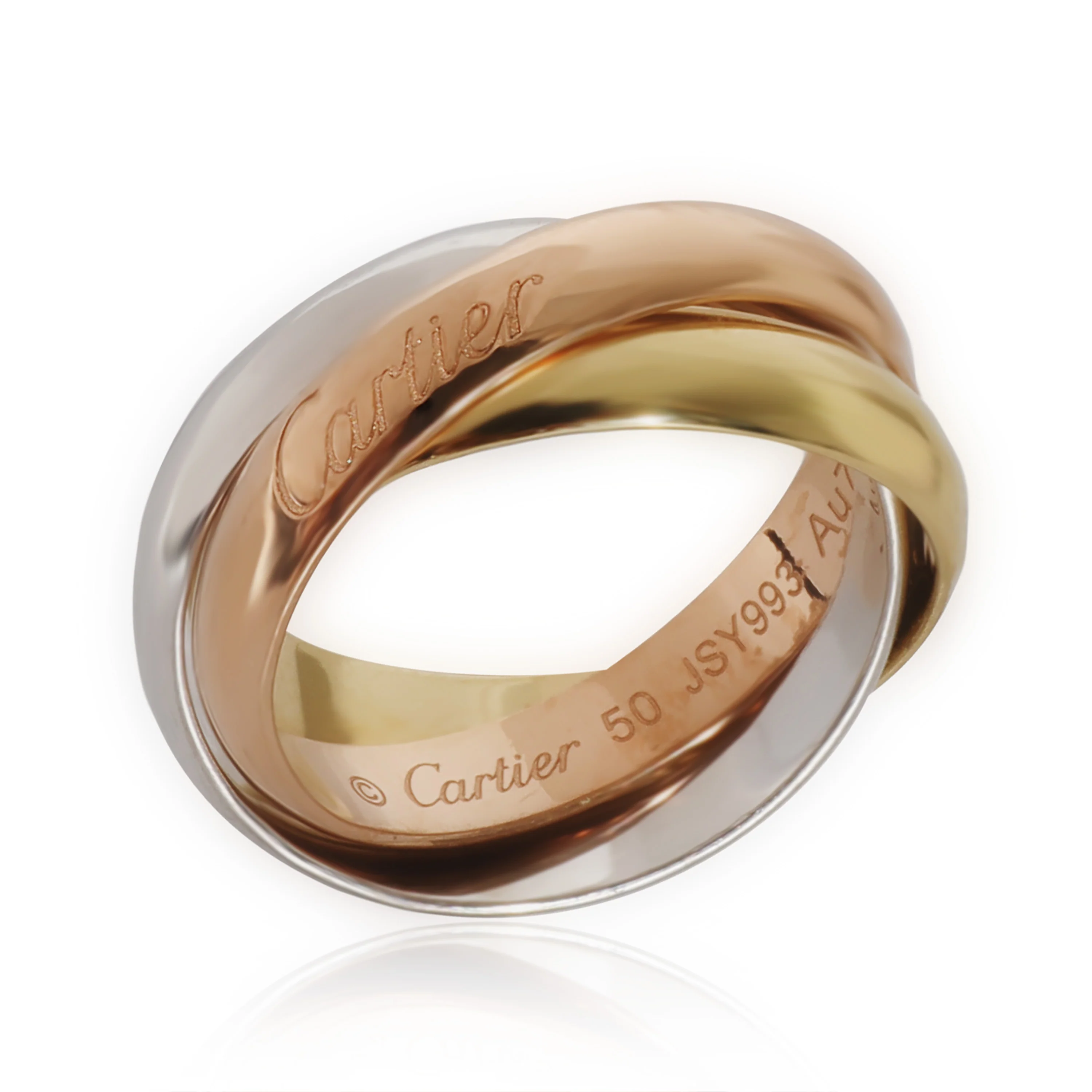 Cartier Trinity Ring in 18k 3 Tone Gold - Image 2