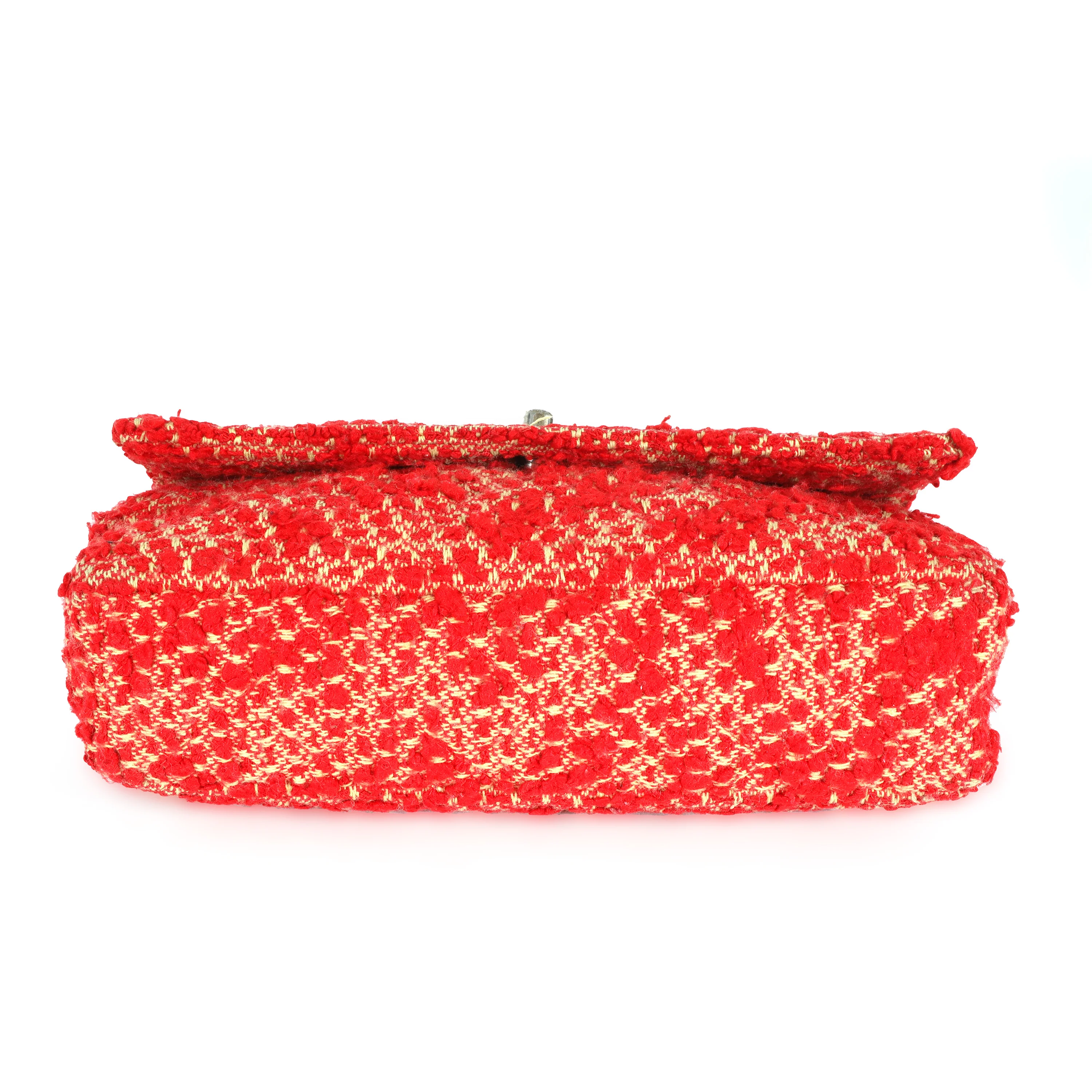 Chanel Vintage Red Tweed Medium Classic Flap - Image 5