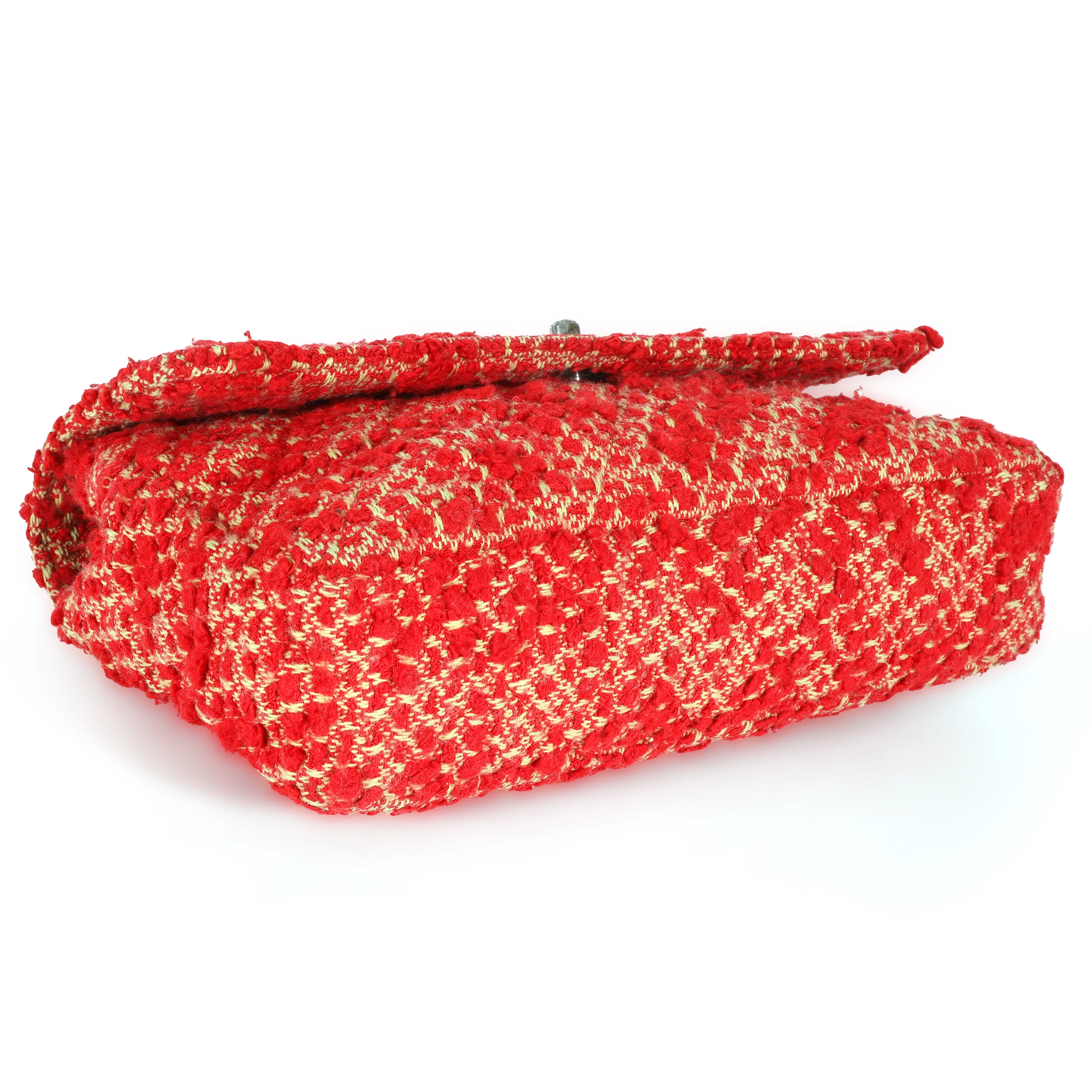 Chanel Vintage Red Tweed Medium Classic Flap - Image 6