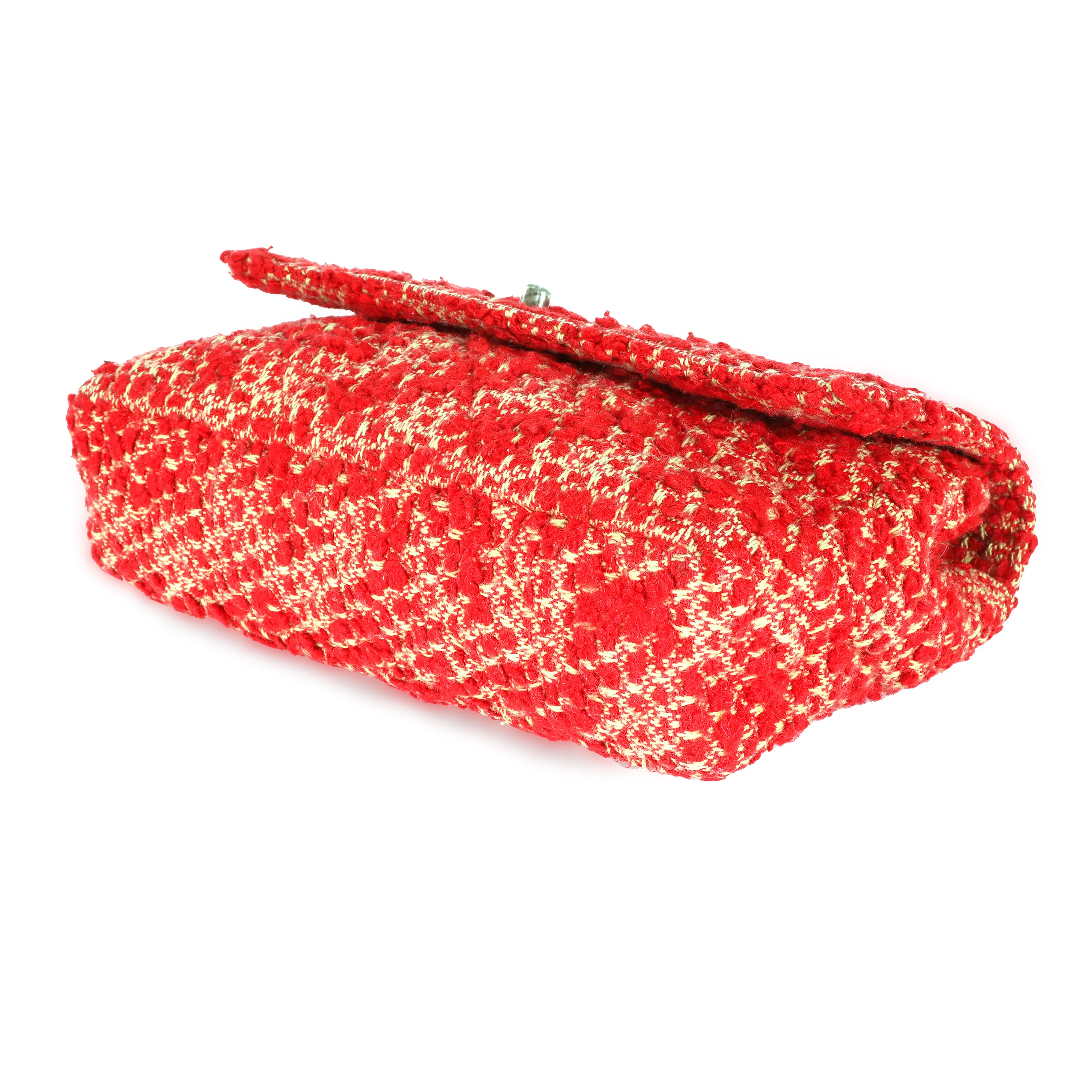 Chanel Vintage Red Tweed Medium Classic Flap - Image 7