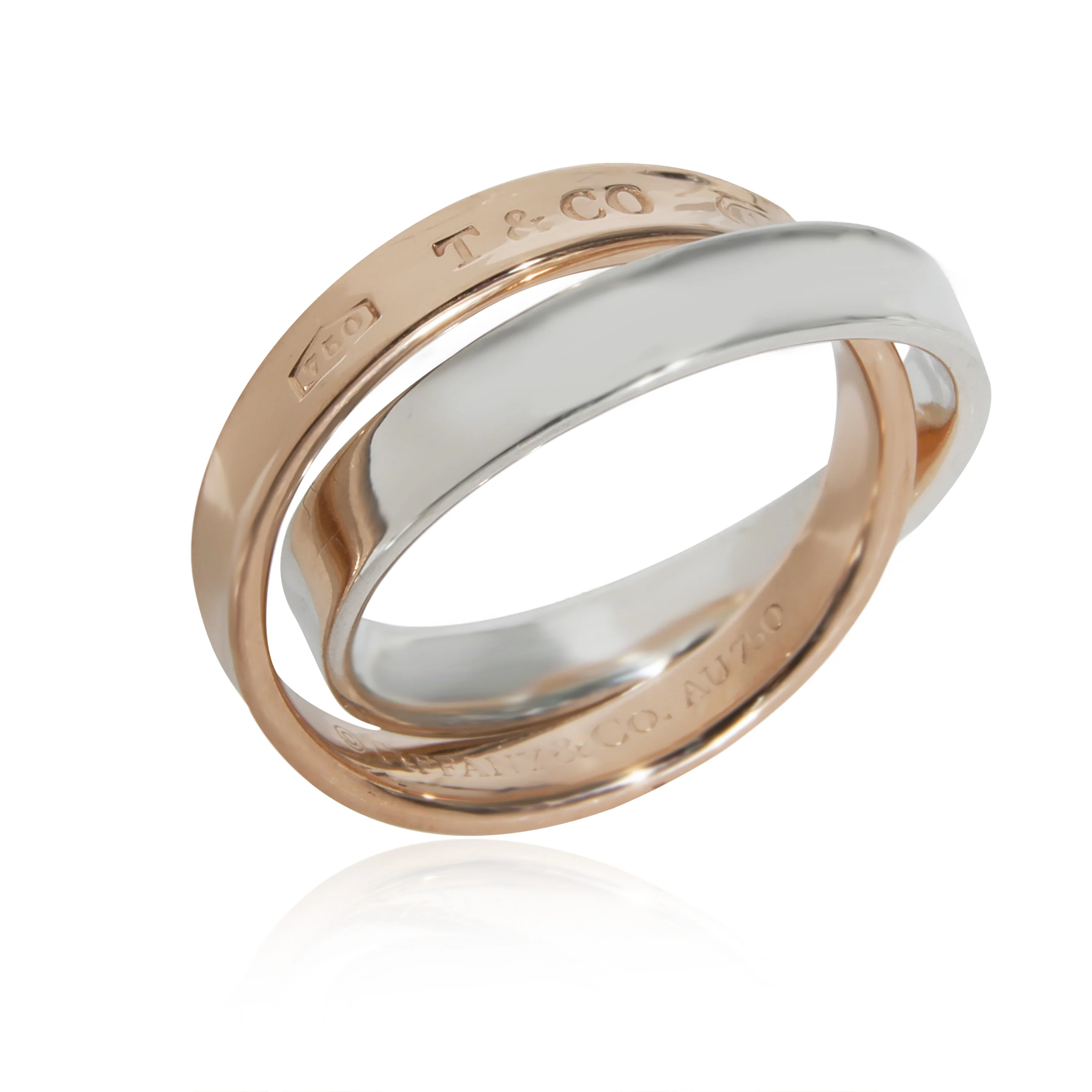 Tiffany & Co. 1837 Interlocking Ring in 18k Yellow Gold/Sterling Silver - Image 2
