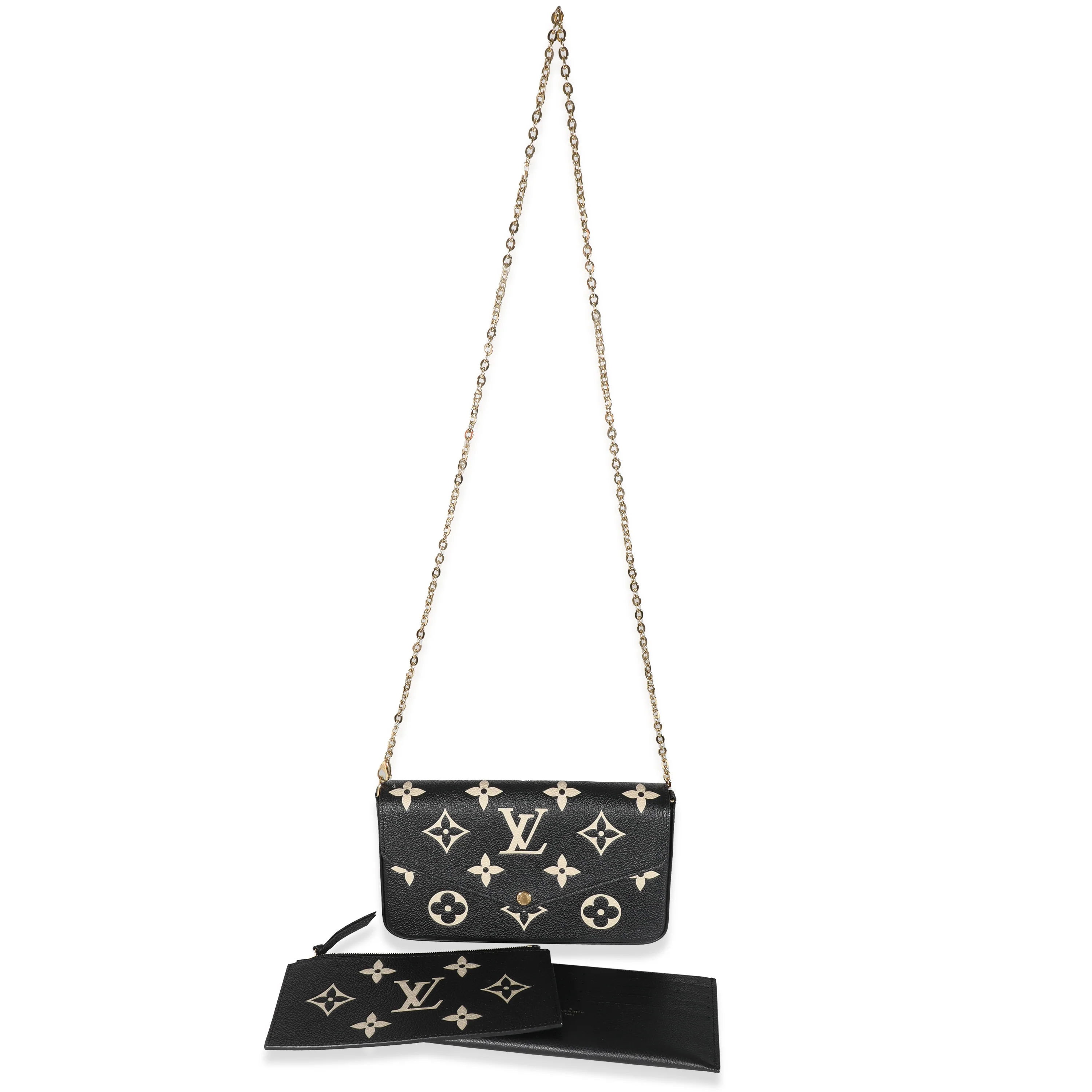 Louis Vuitton Black Beige Monogram Empreinte Félicie Pochette - Image 4