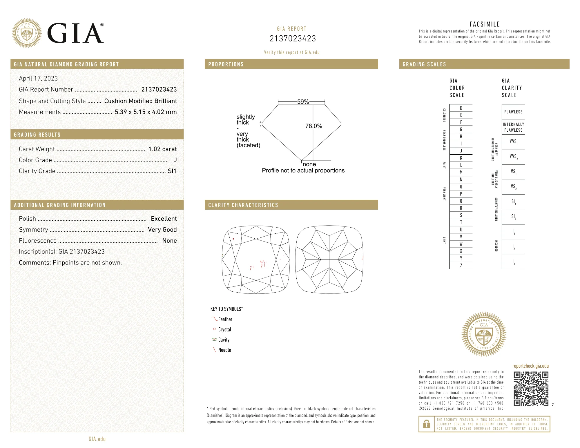 GIA Certified 1.02 Ct Cushion cut J SI1 Loose Diamond - Image 2