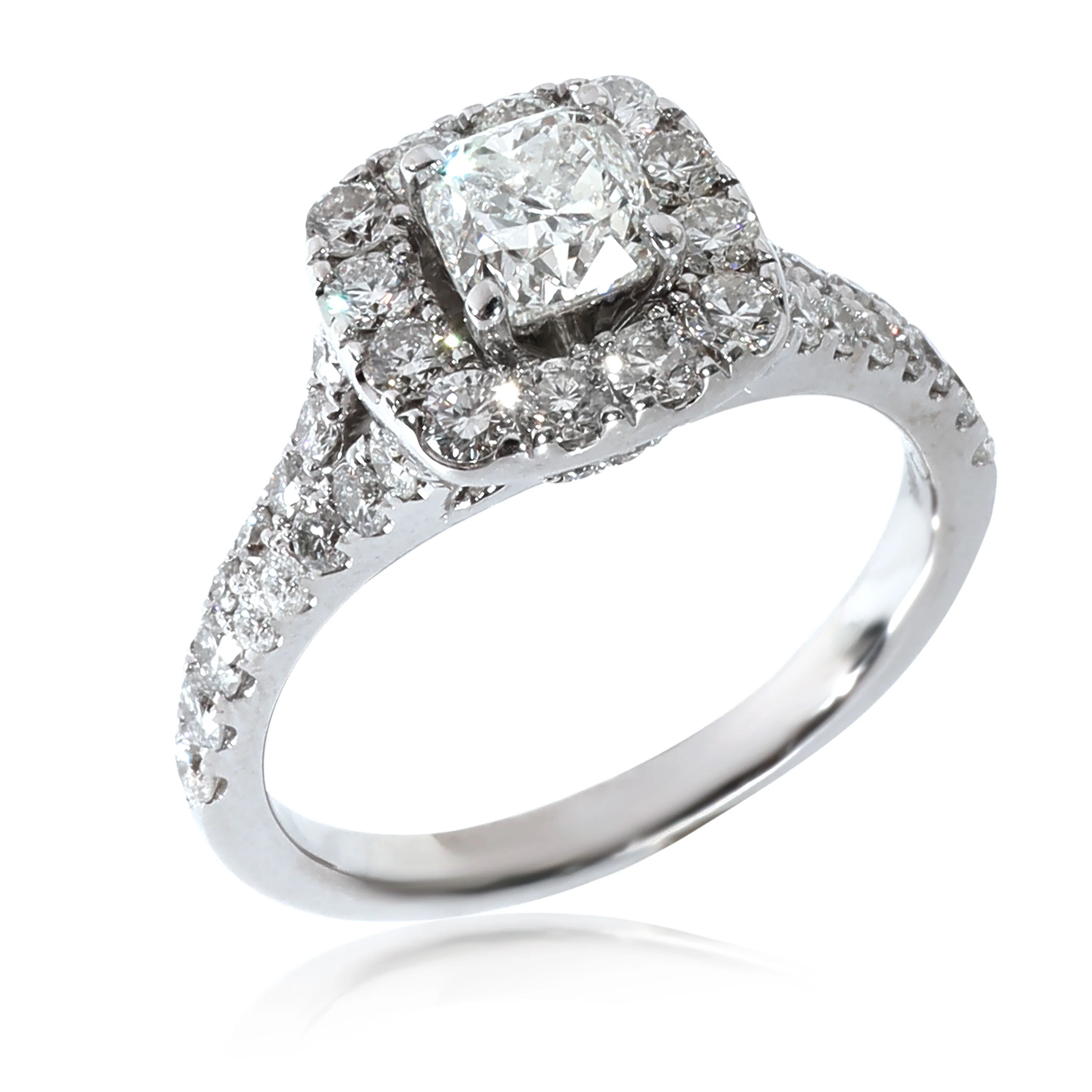 Neil Lane Halo Diamond Engagement Ring in 14k White Gold I-J I1-I2 2.15 CTW - Image 3