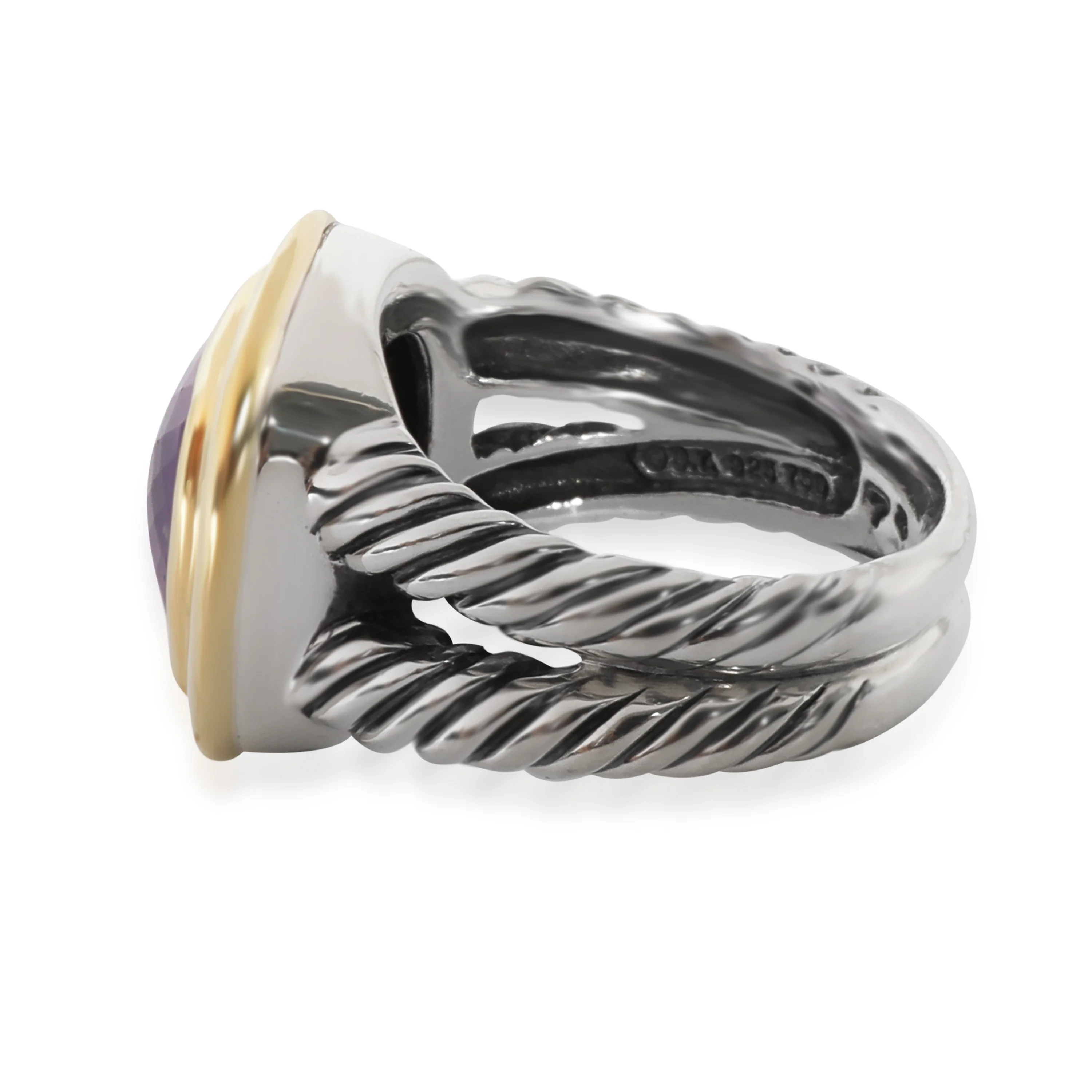 David Yurman Albion Amethyst Ring in 18k Yellow Gold/Sterling Silver - Image 2