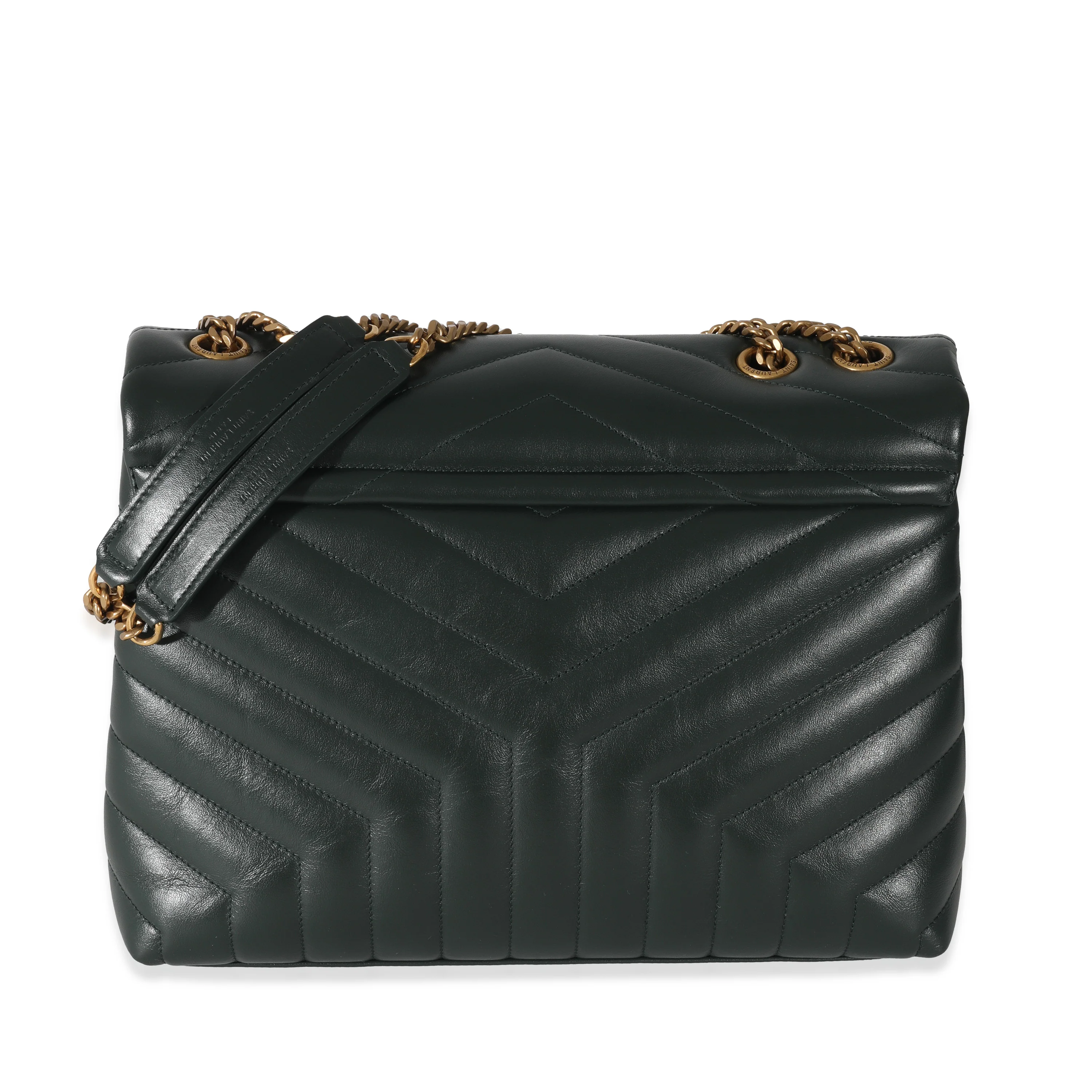 Saint Laurent Khaki Leather Medium Loulou Bag - Image 3