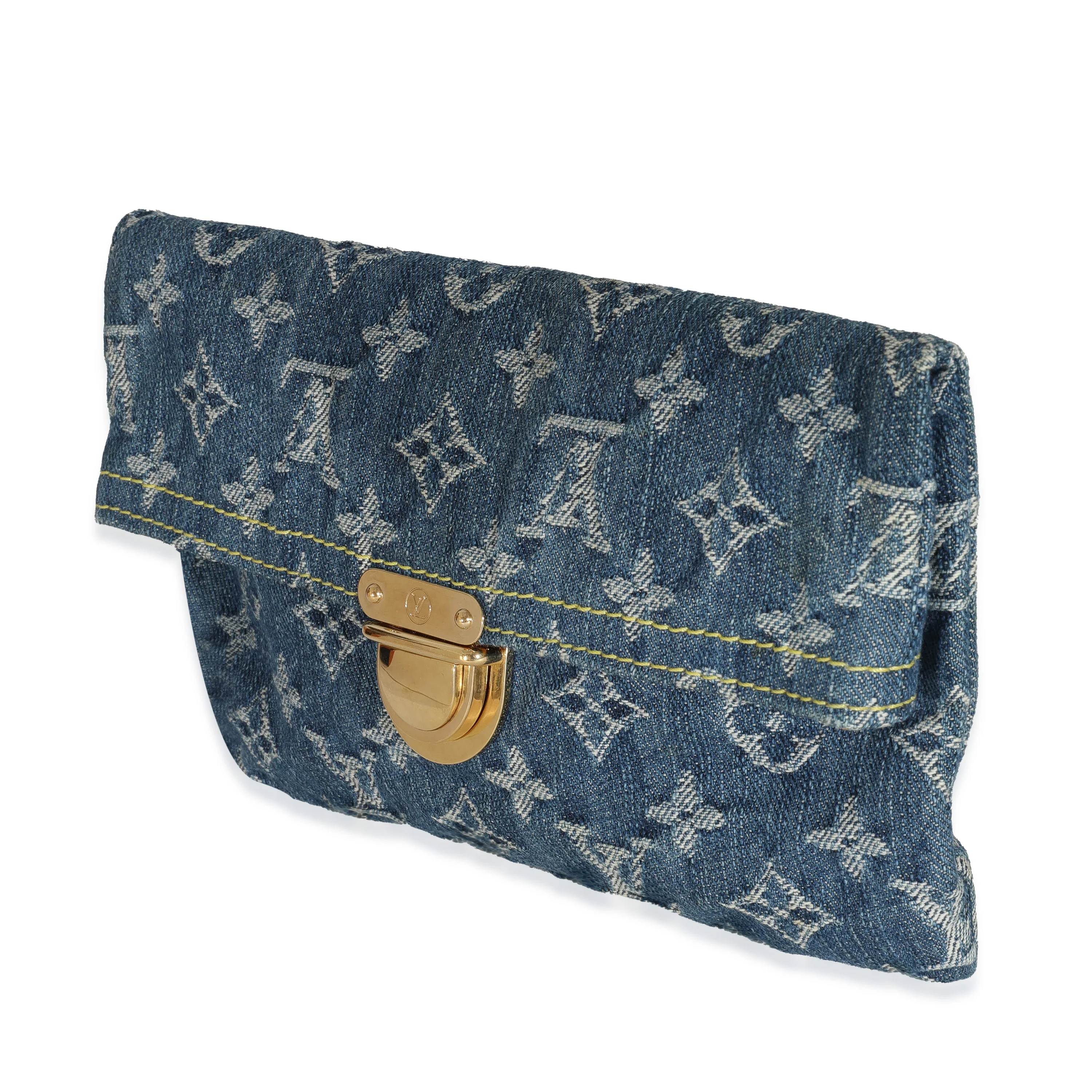 Louis Vuitton Blue Monogram Denim Plat Pochette - Image 2