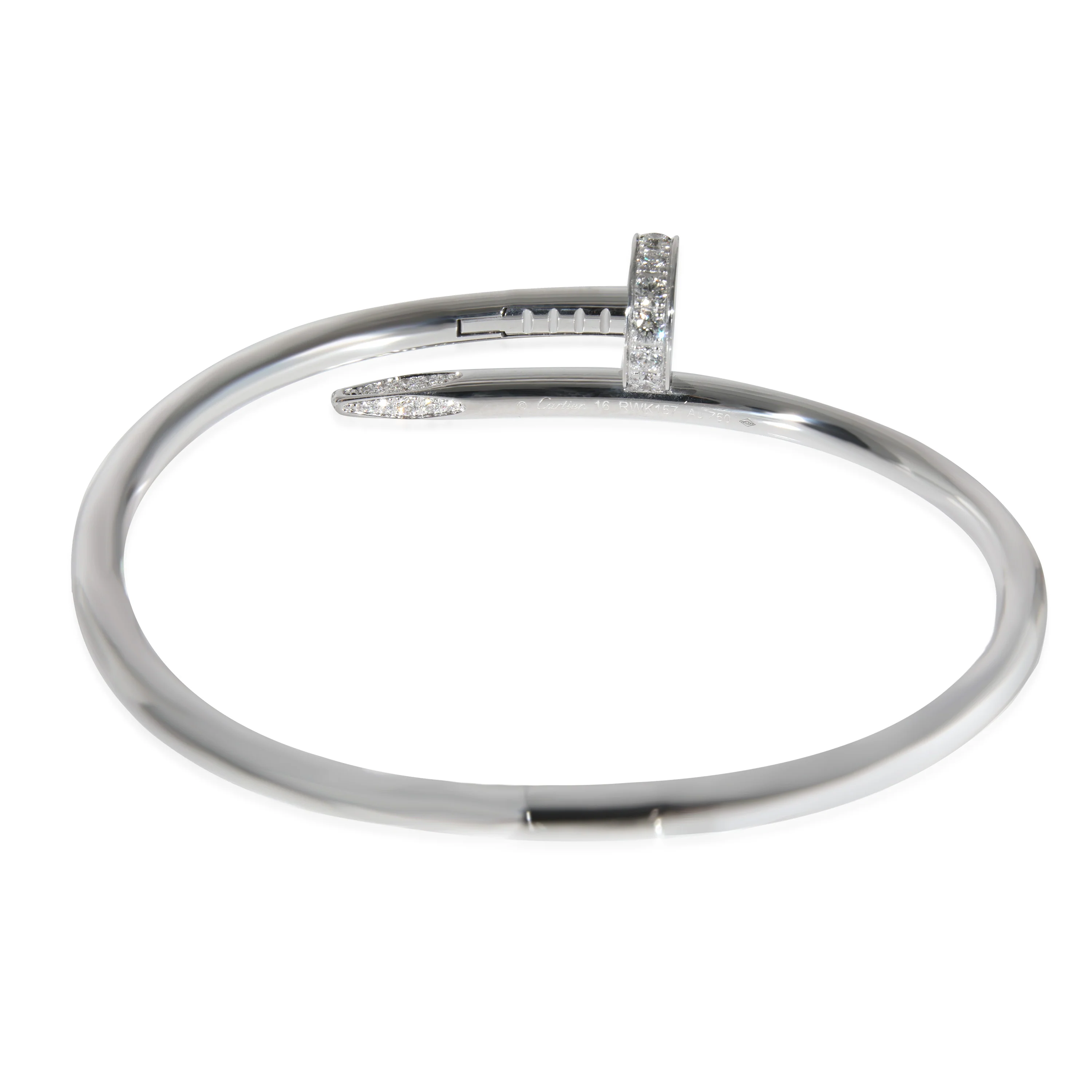 Cartier Juste Un Clou Diamond Bracelet in 18k White Gold 0.58 CTW - Image 3