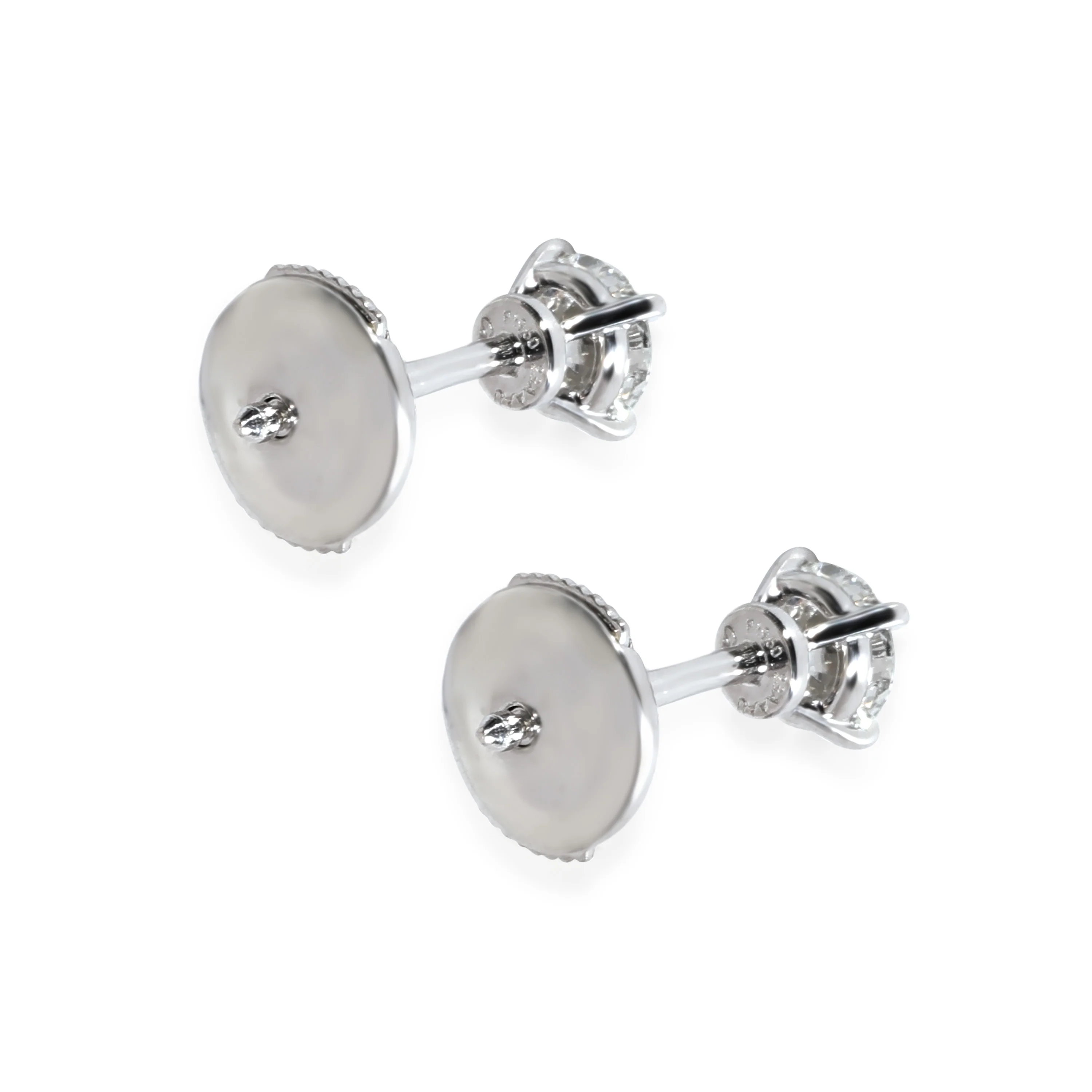 Cartier 1895 Diamond Stud Earrings in  Platinum E VS1 0.84 CTW - Image 3