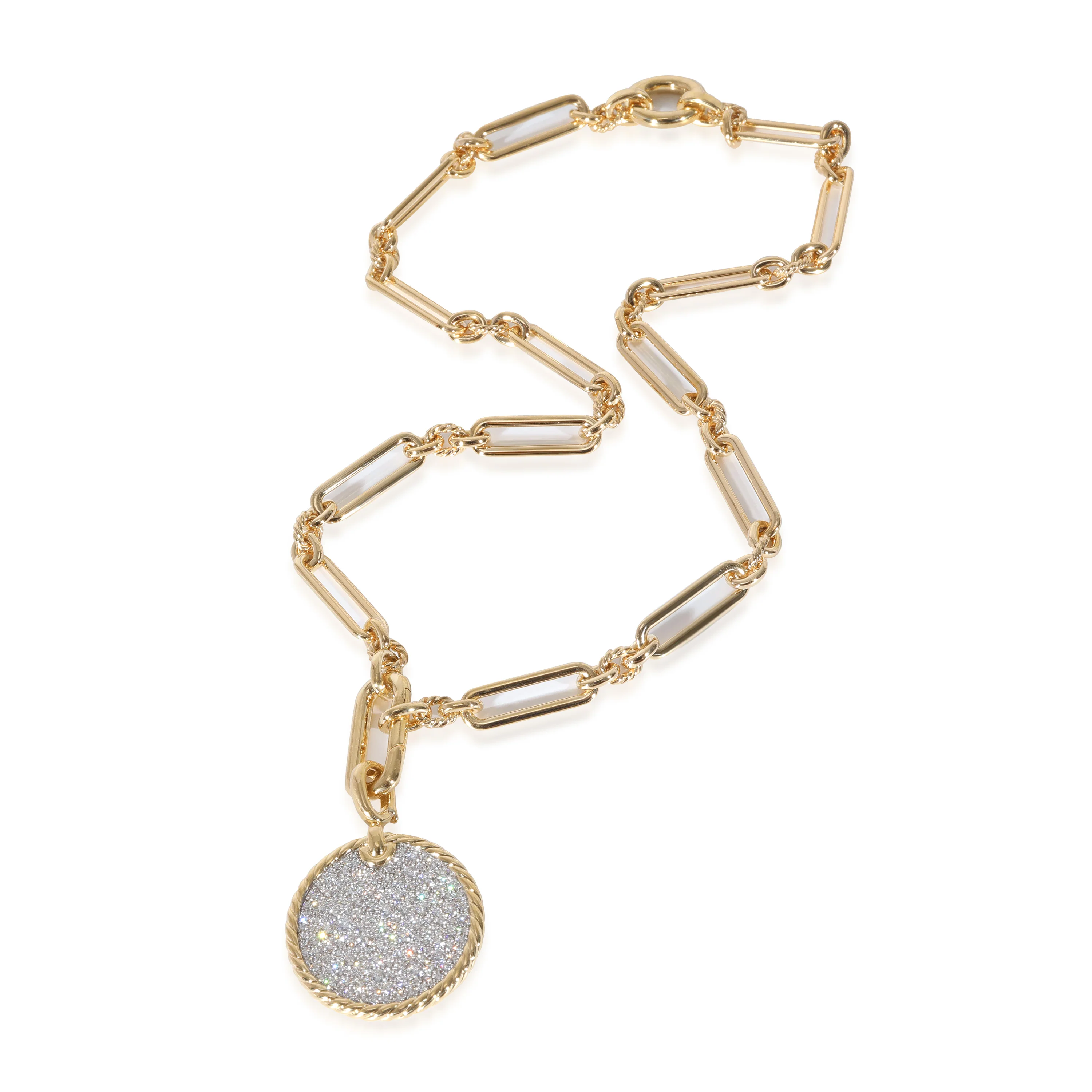 David Yurman Elements Disc Necklace in 18k Yellow Gold 2 CTW - Image 2