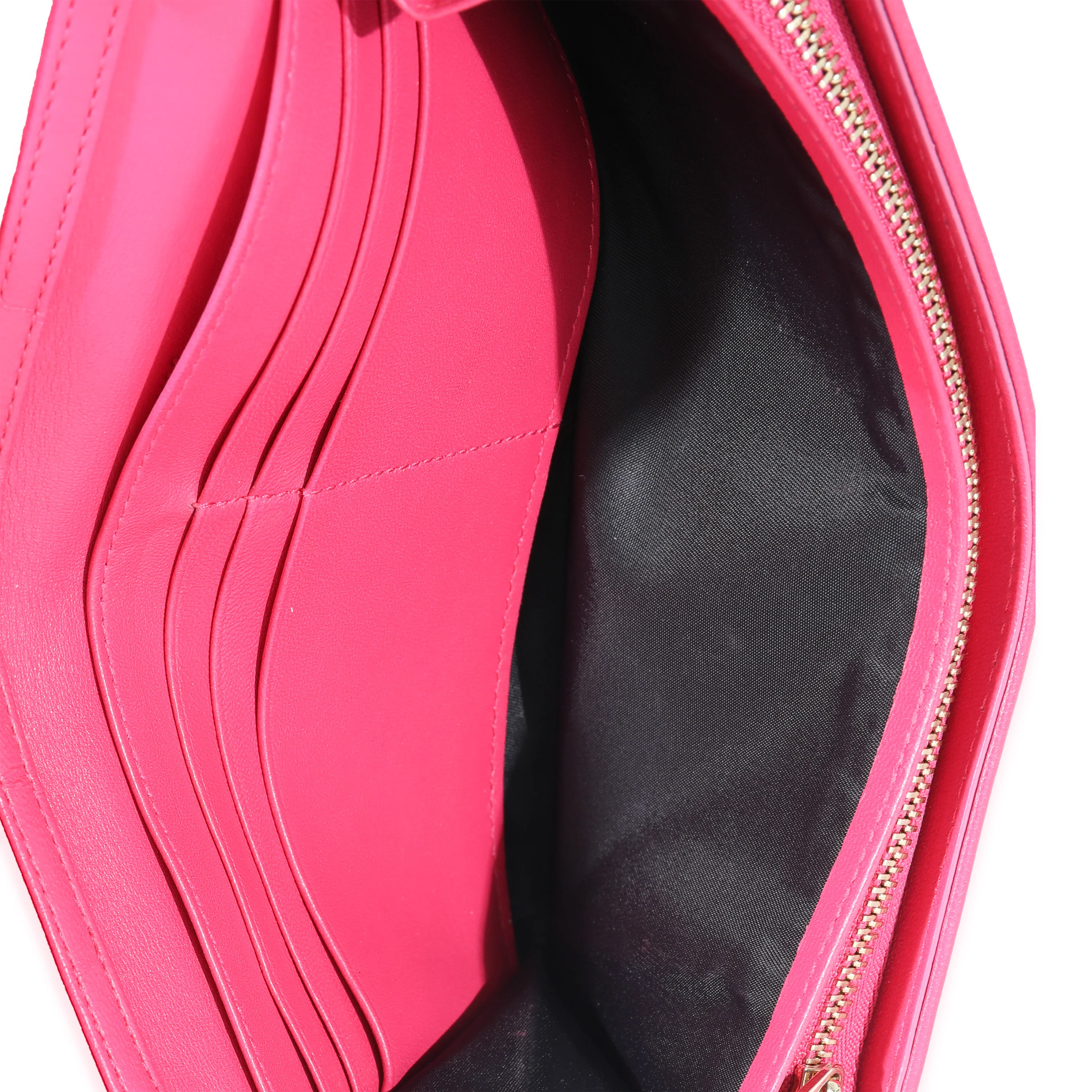 Christian Dior Pink Cannage Lambskin Croisiere Chain Wallet - Image 4